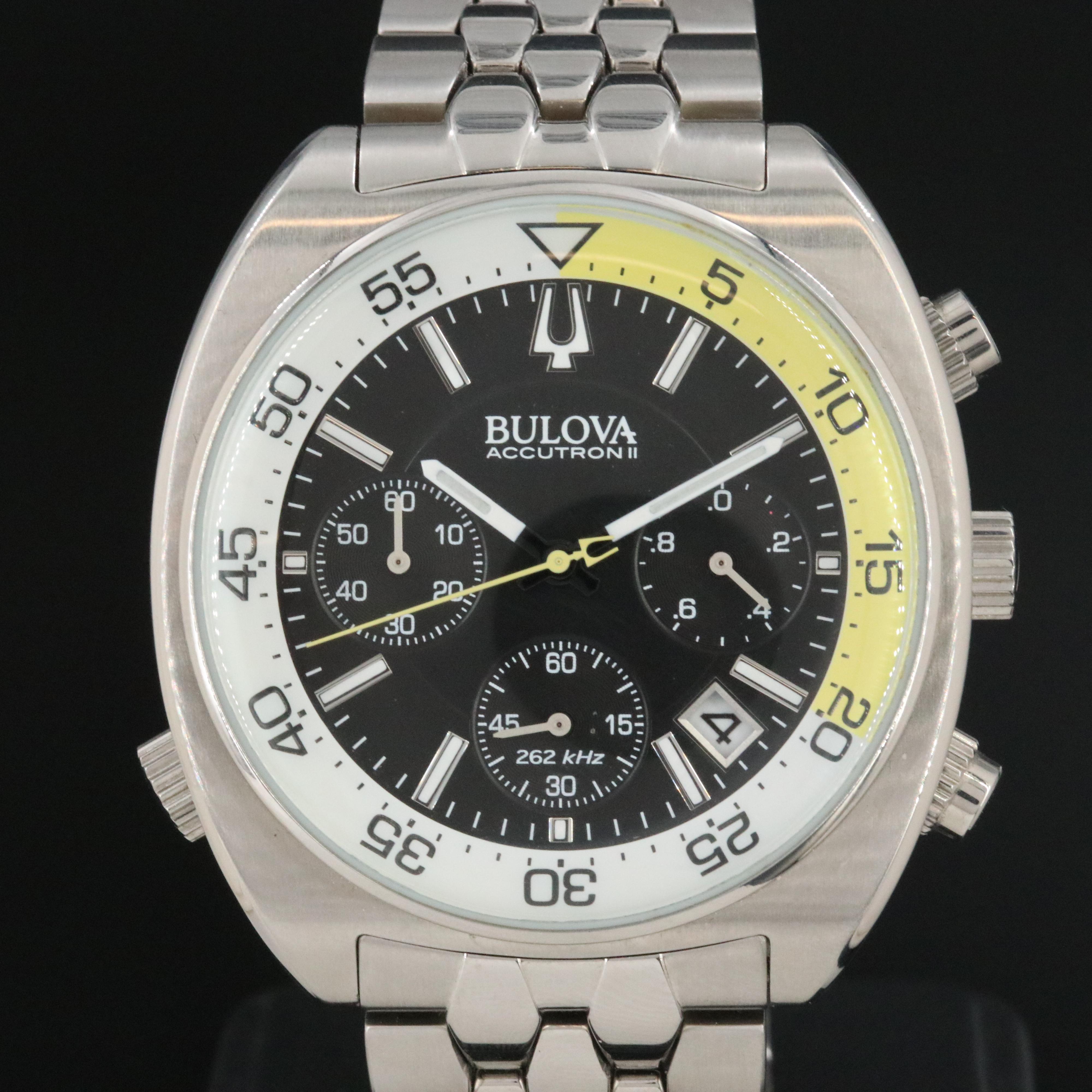 Bulova Accutron II Snorkel 96B237 Black 44mm Steel Quartz Watch