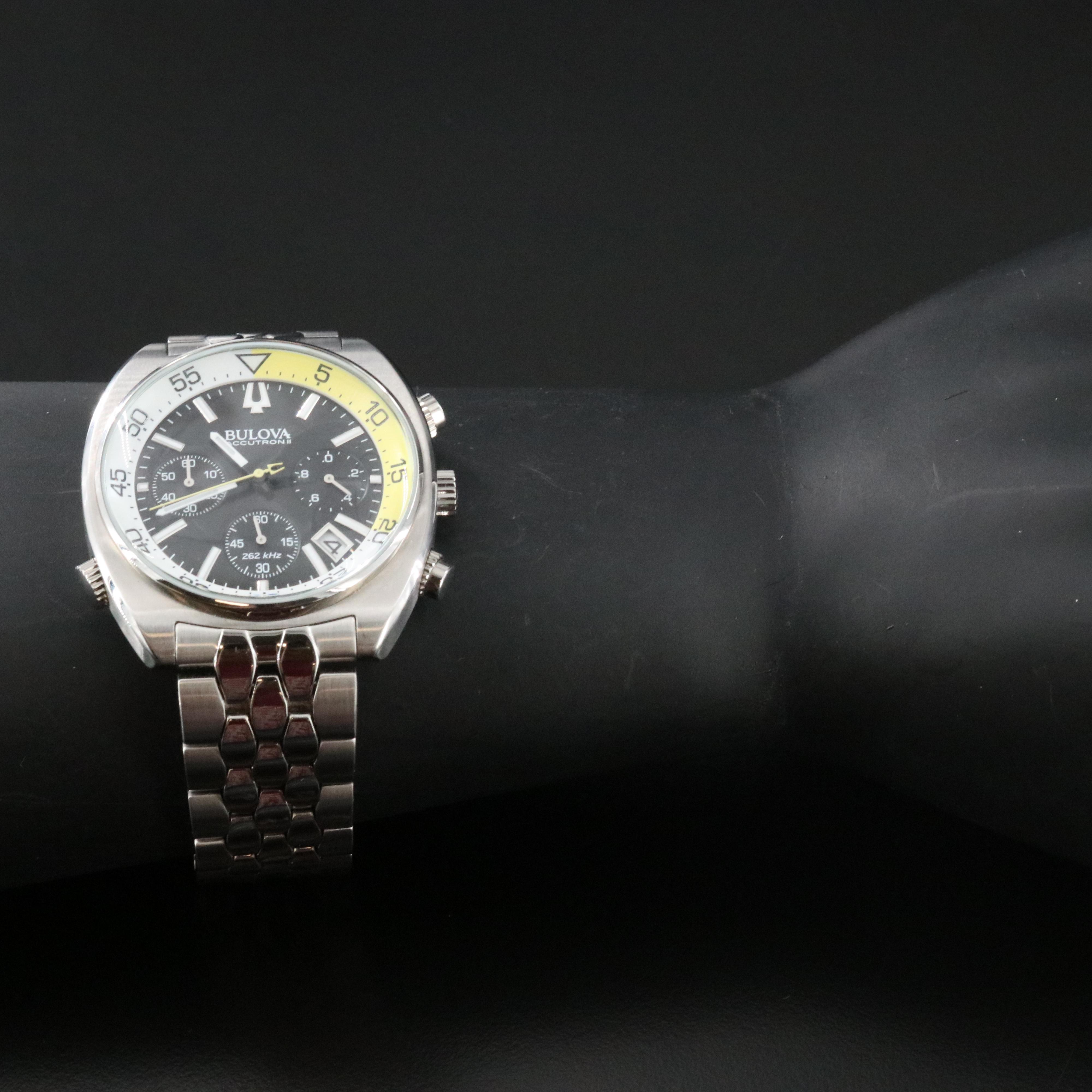 Bulova Accutron II Snorkel 96B237 Black 44mm Steel Quartz Watch