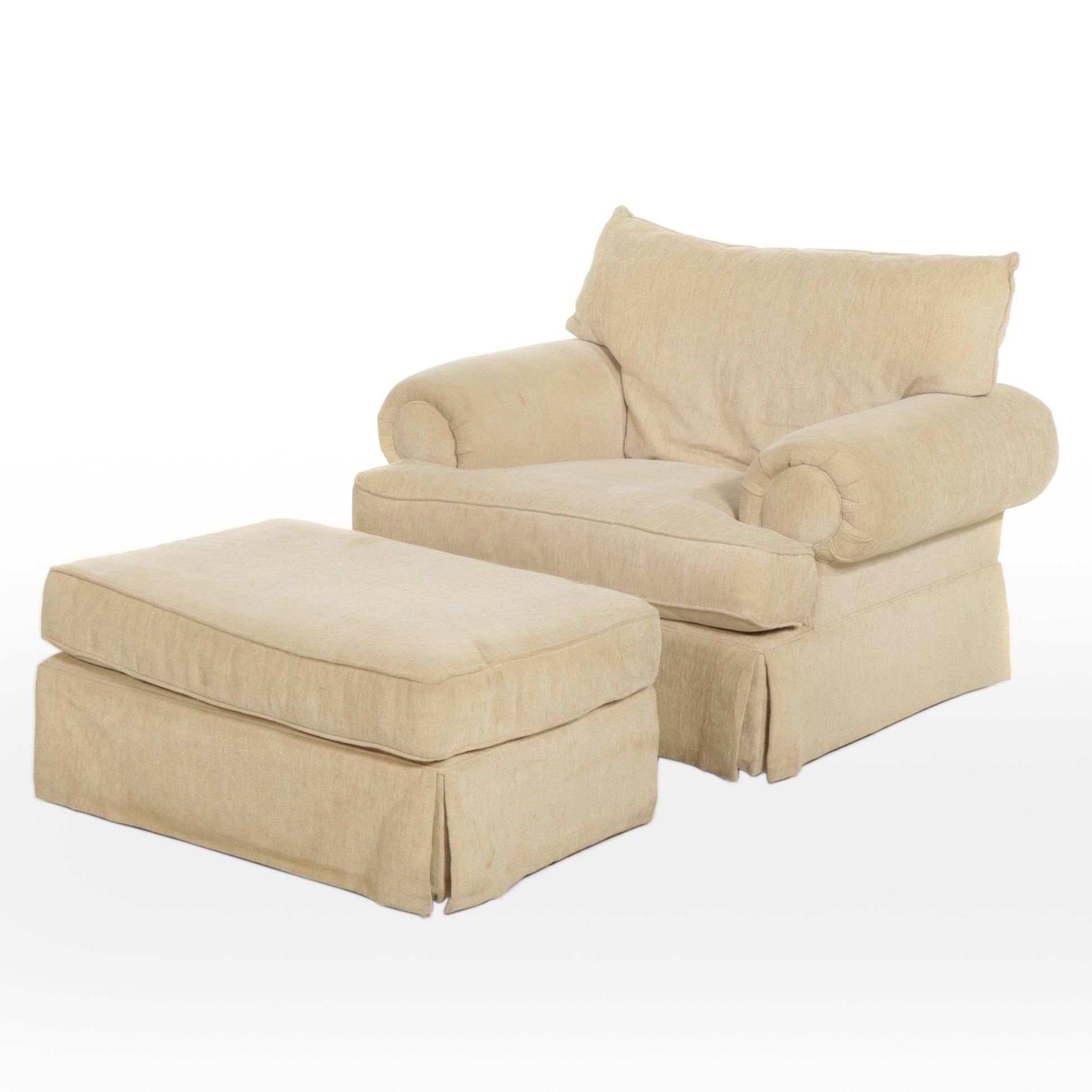 Alan White Upholstered Armchair and Ottoman