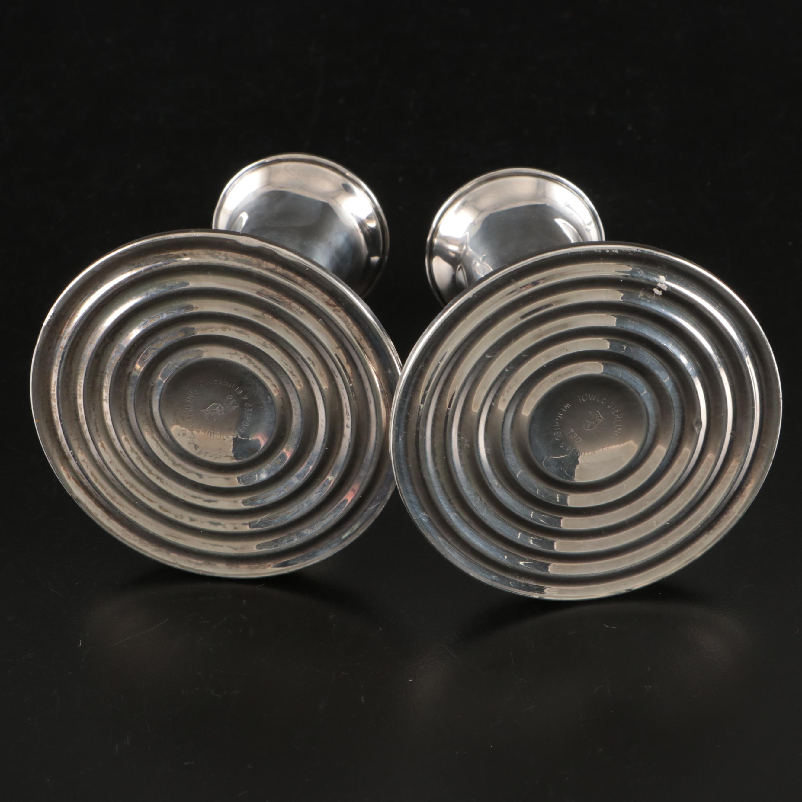 Towle Weighted Sterling Candleholders with Other Shakers and Trumpet Vase