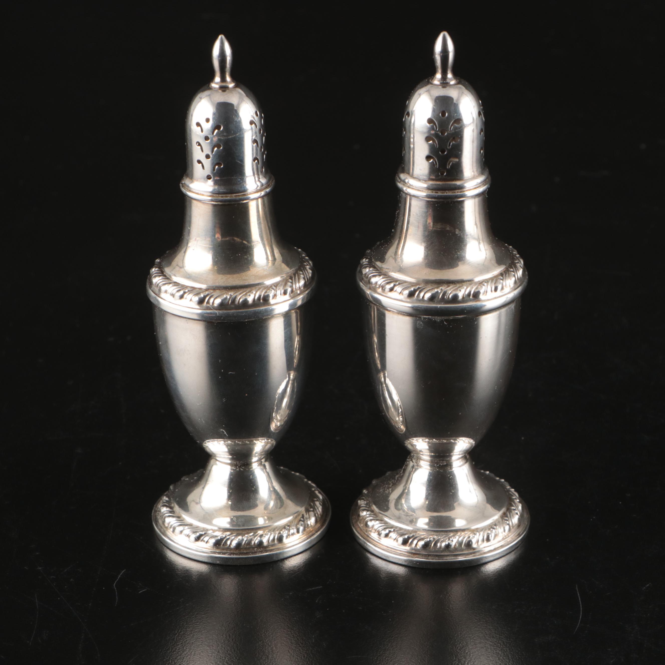 Towle Weighted Sterling Candleholders with Other Shakers and Trumpet Vase