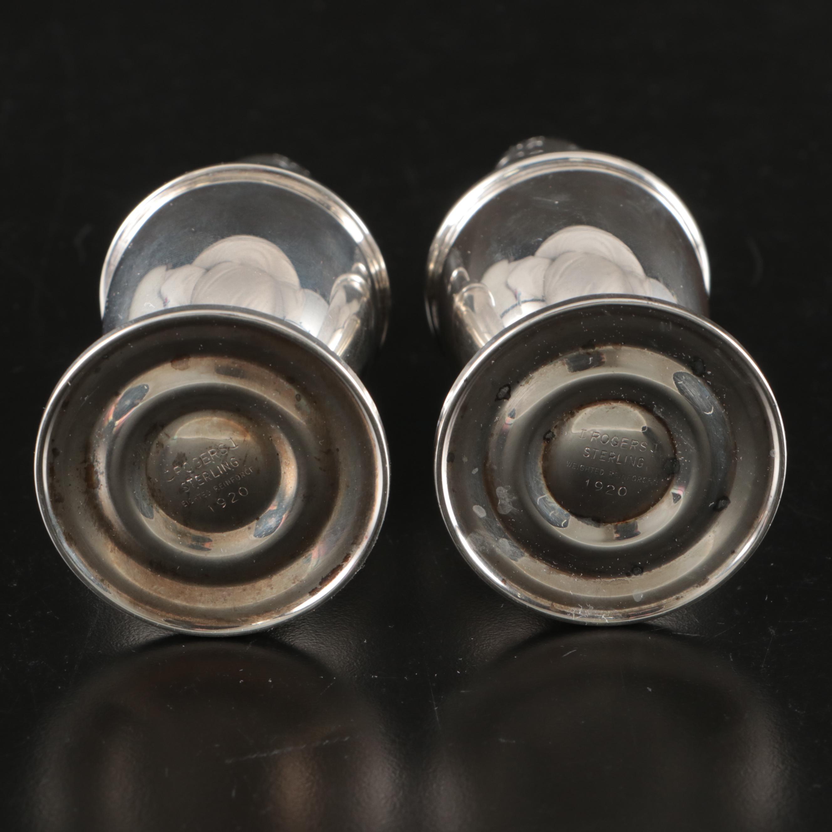 Towle Weighted Sterling Candleholders with Other Shakers and Trumpet Vase