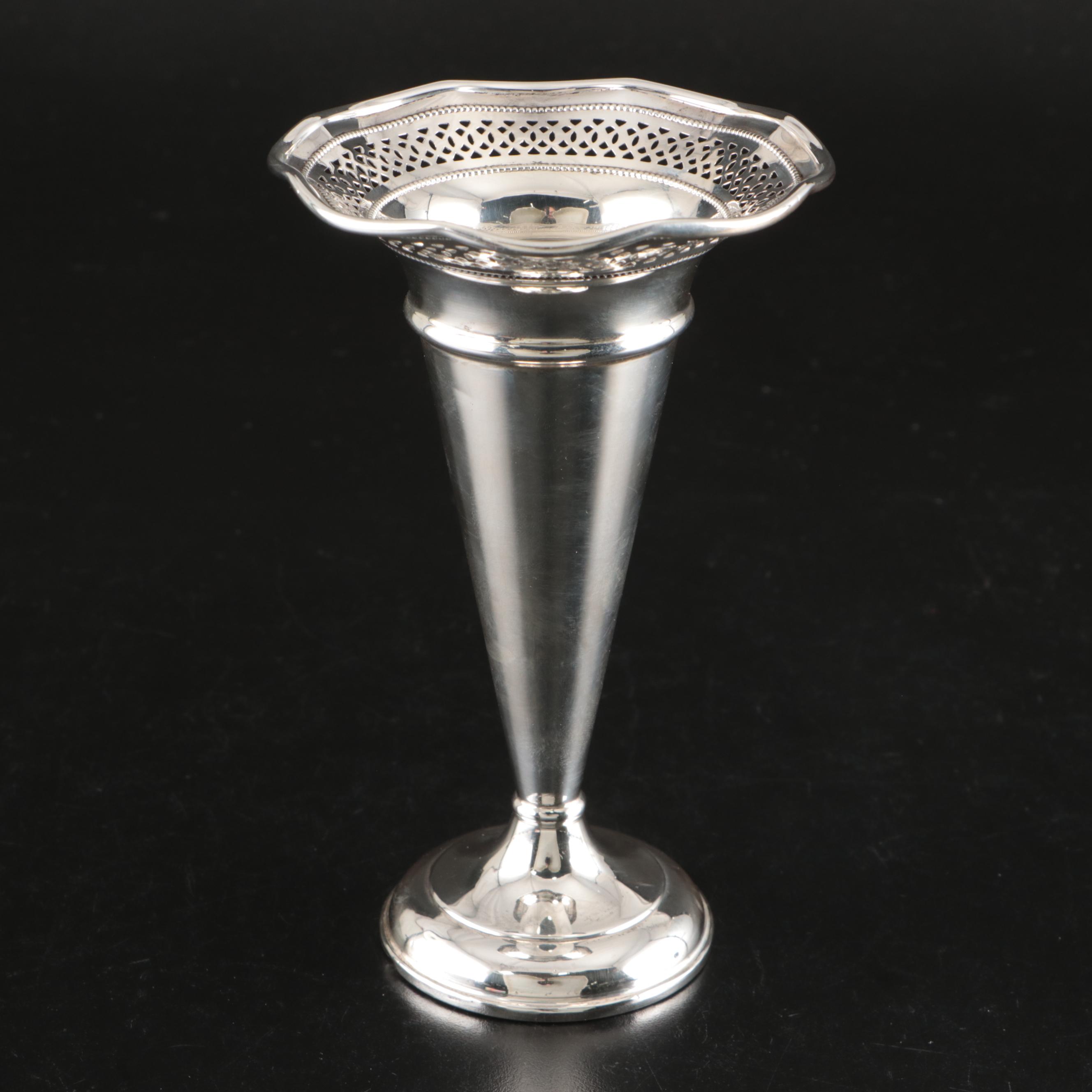 Towle Weighted Sterling Candleholders with Other Shakers and Trumpet Vase