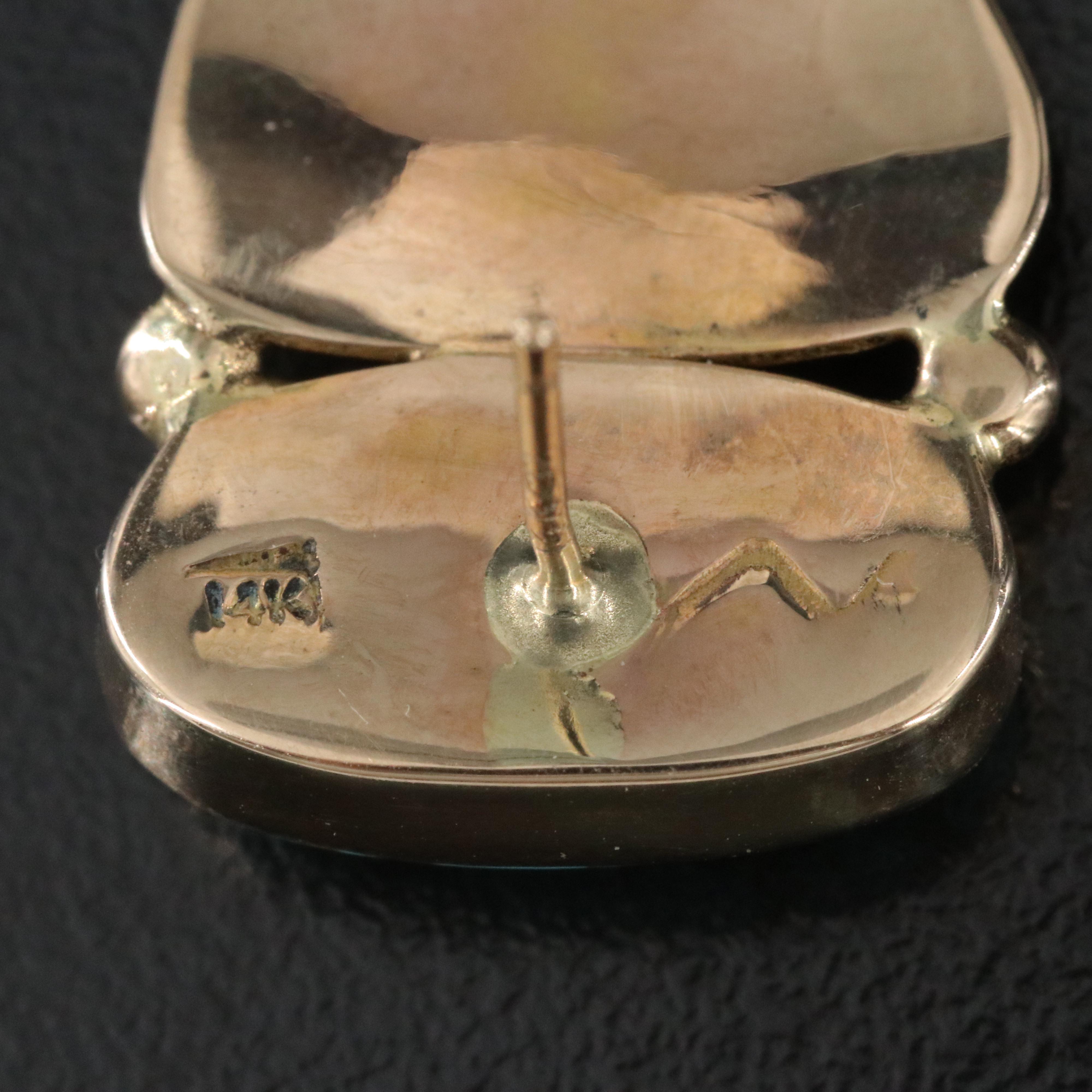 Wes Willie Navajo Diné Reticulated 14K and Turquoise Earrings