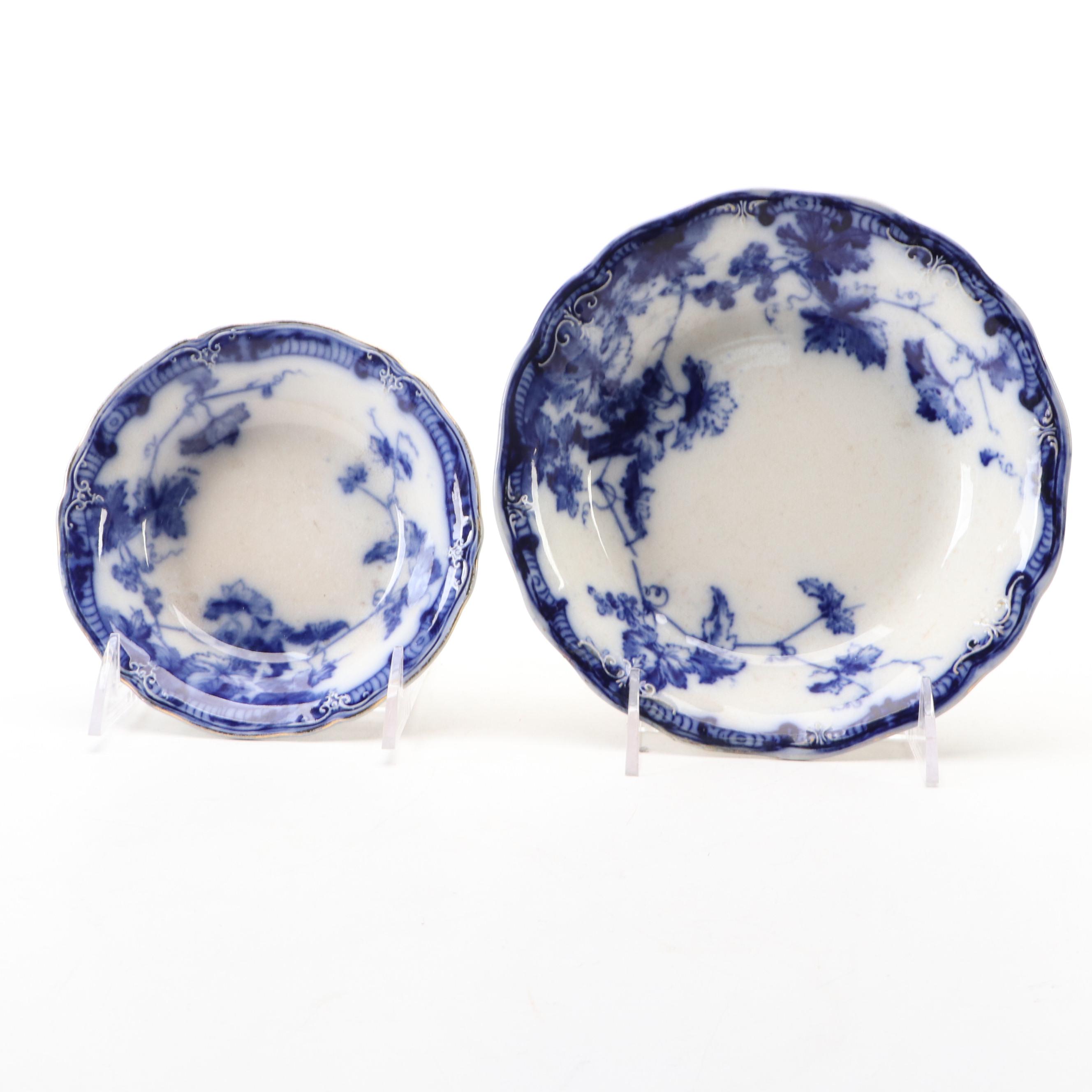 Ridgway "Lonsdale" and Other Flow Blue Dinnerware, Late 19th/Early 20th C.