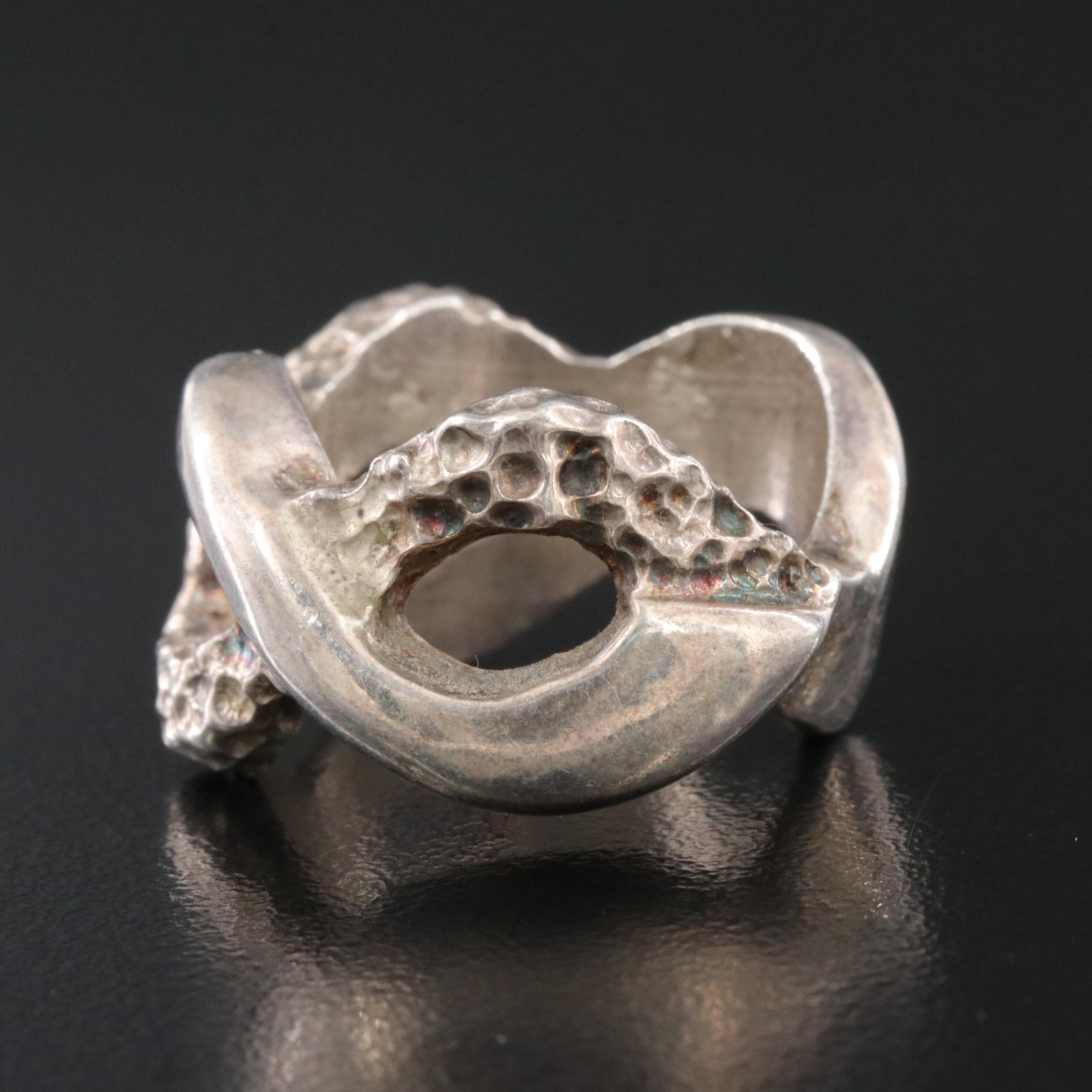 Sterling Ring with Textured Detail