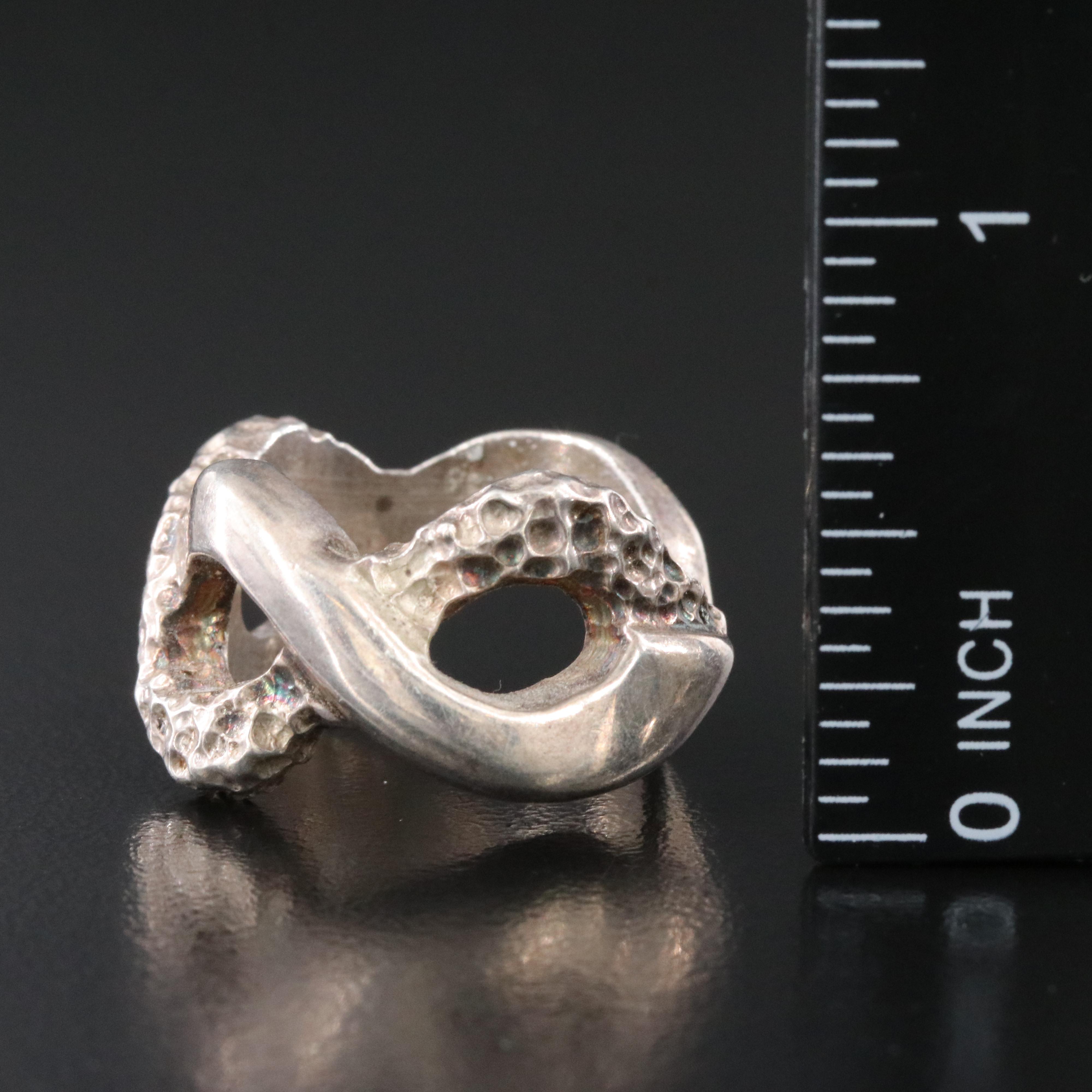 Sterling Ring with Textured Detail