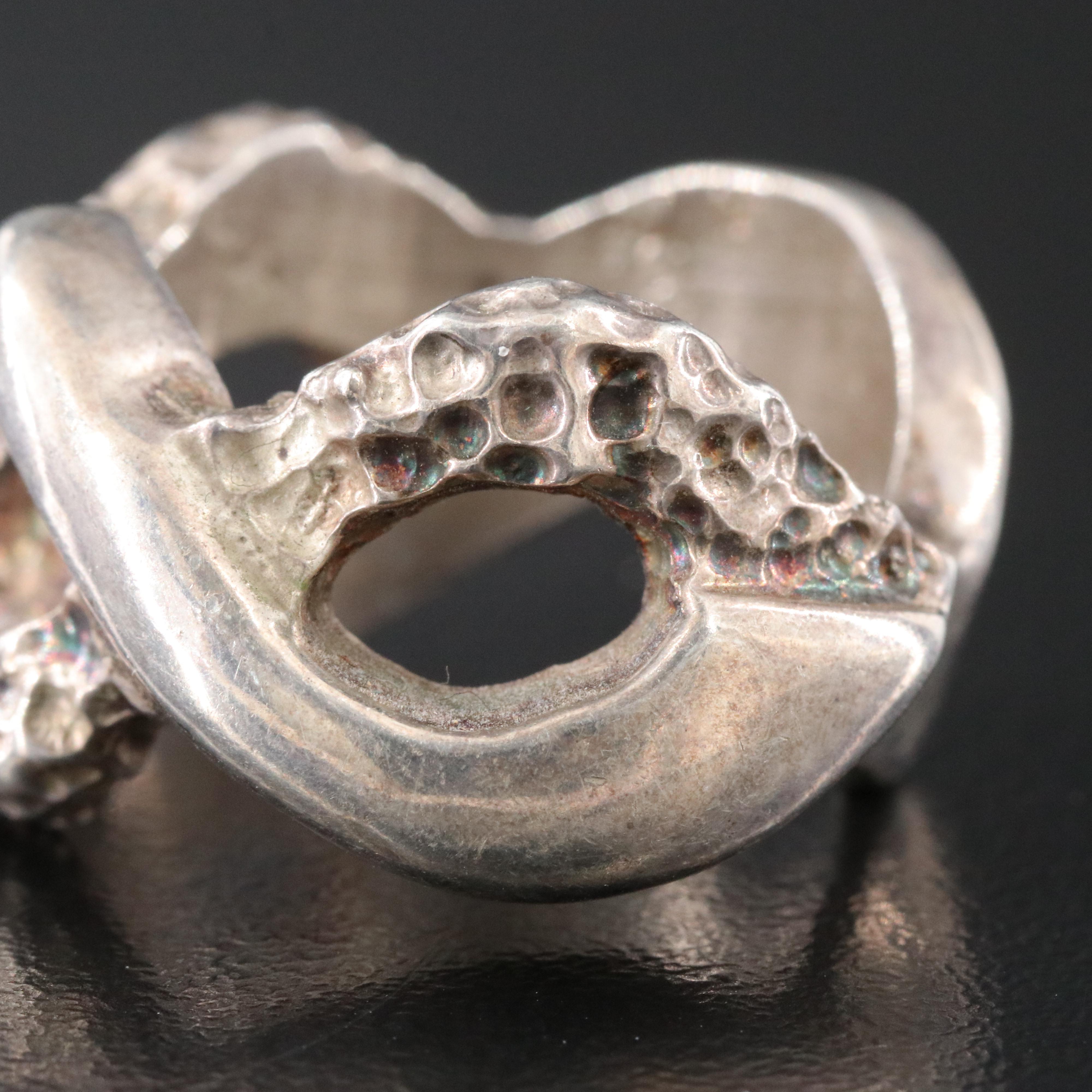 Sterling Ring with Textured Detail