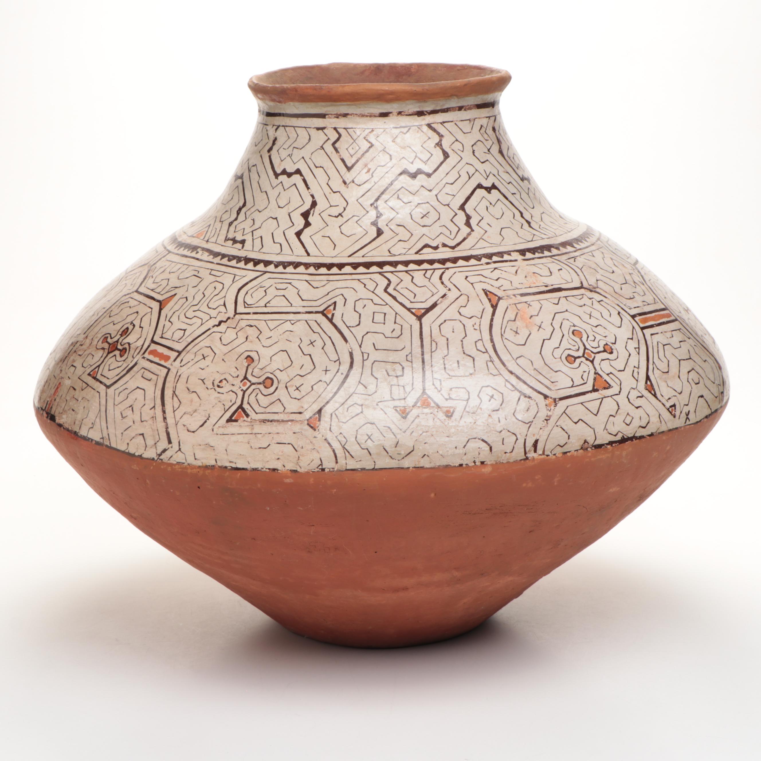 Shipibo-Conibo Peruvian Amazon River Pottery Vessel, Early 20th Century