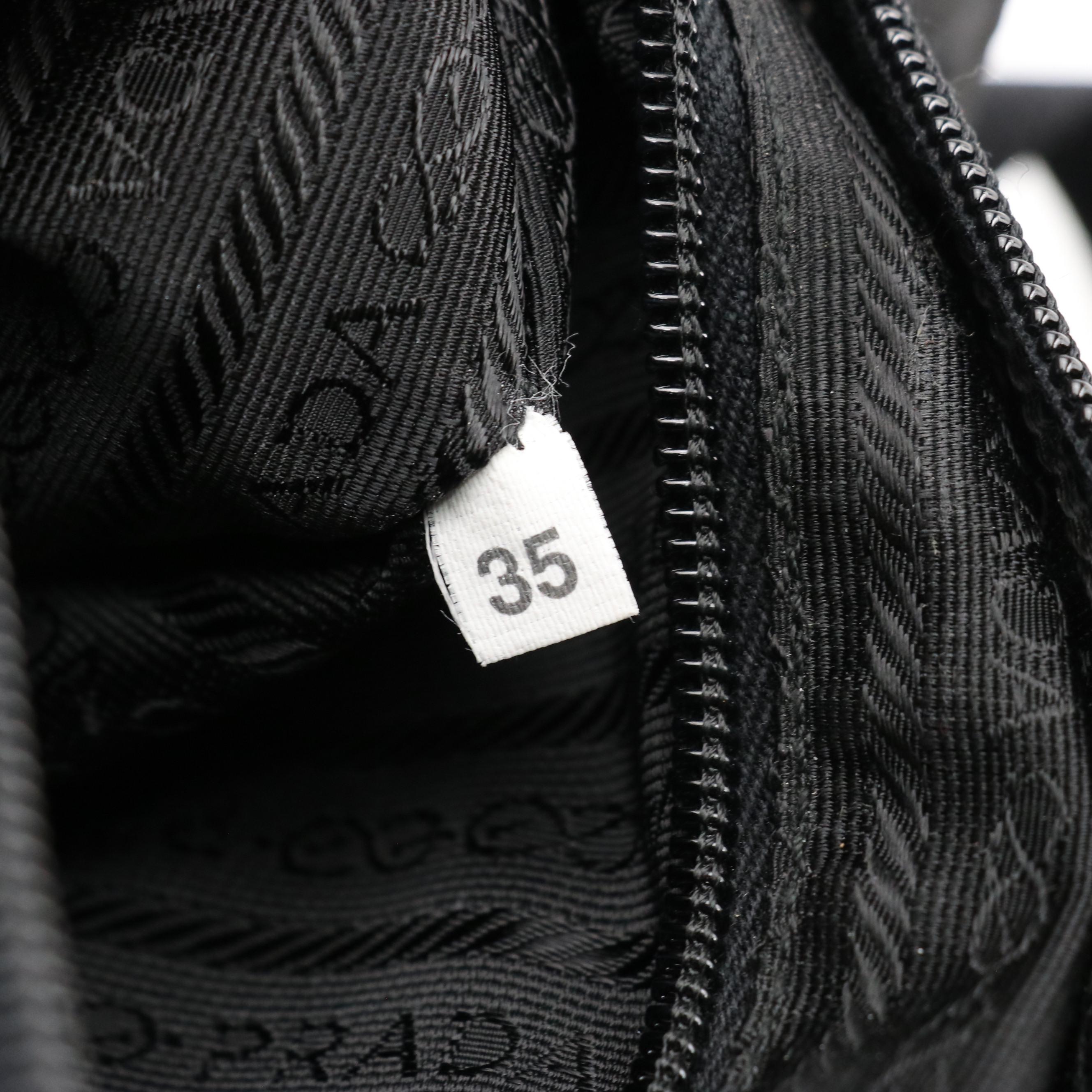 Prada Buckle Flap Shoulder Bag in Black Tessuto Nylon