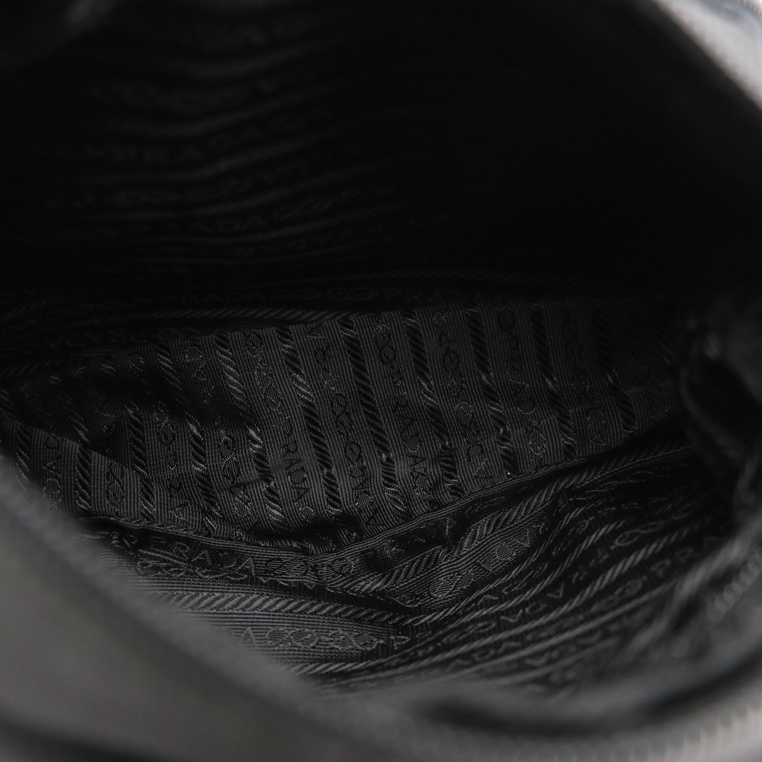 Prada Buckle Flap Shoulder Bag in Black Tessuto Nylon