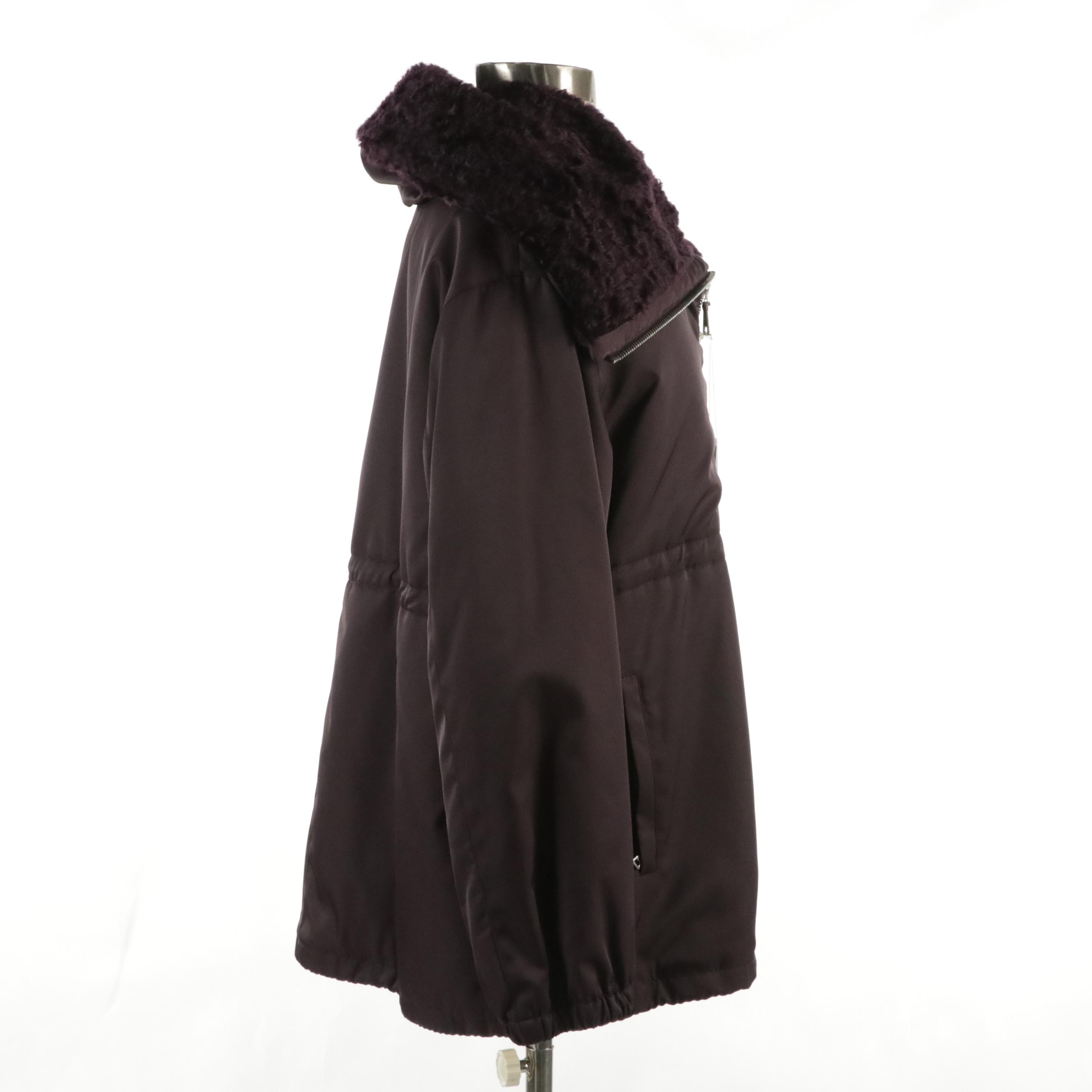 Prada Polyester Gabardine Thermal Insulated Zip Jacket Mohair Lining, with Tags