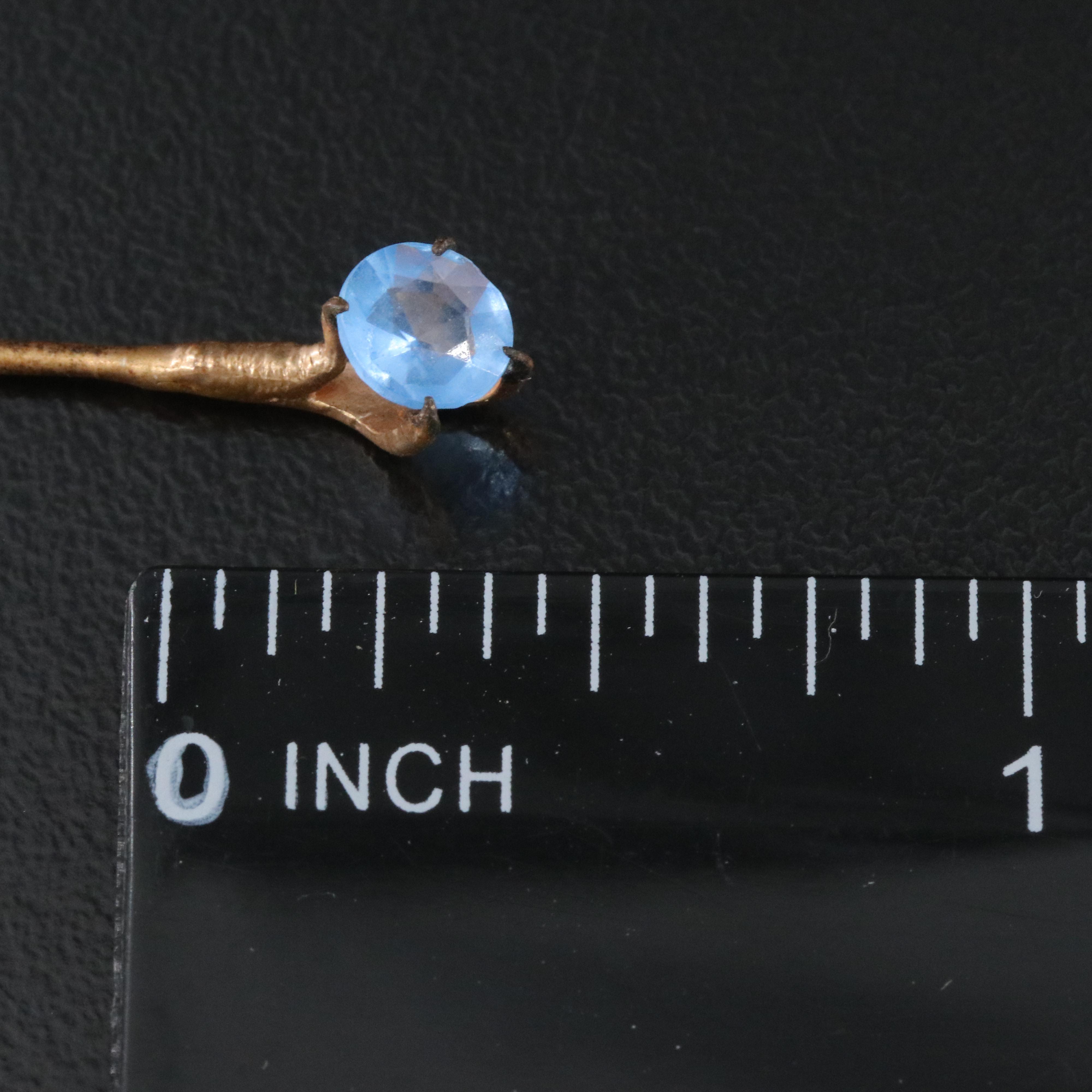 Antique Glass Talon Stickpin