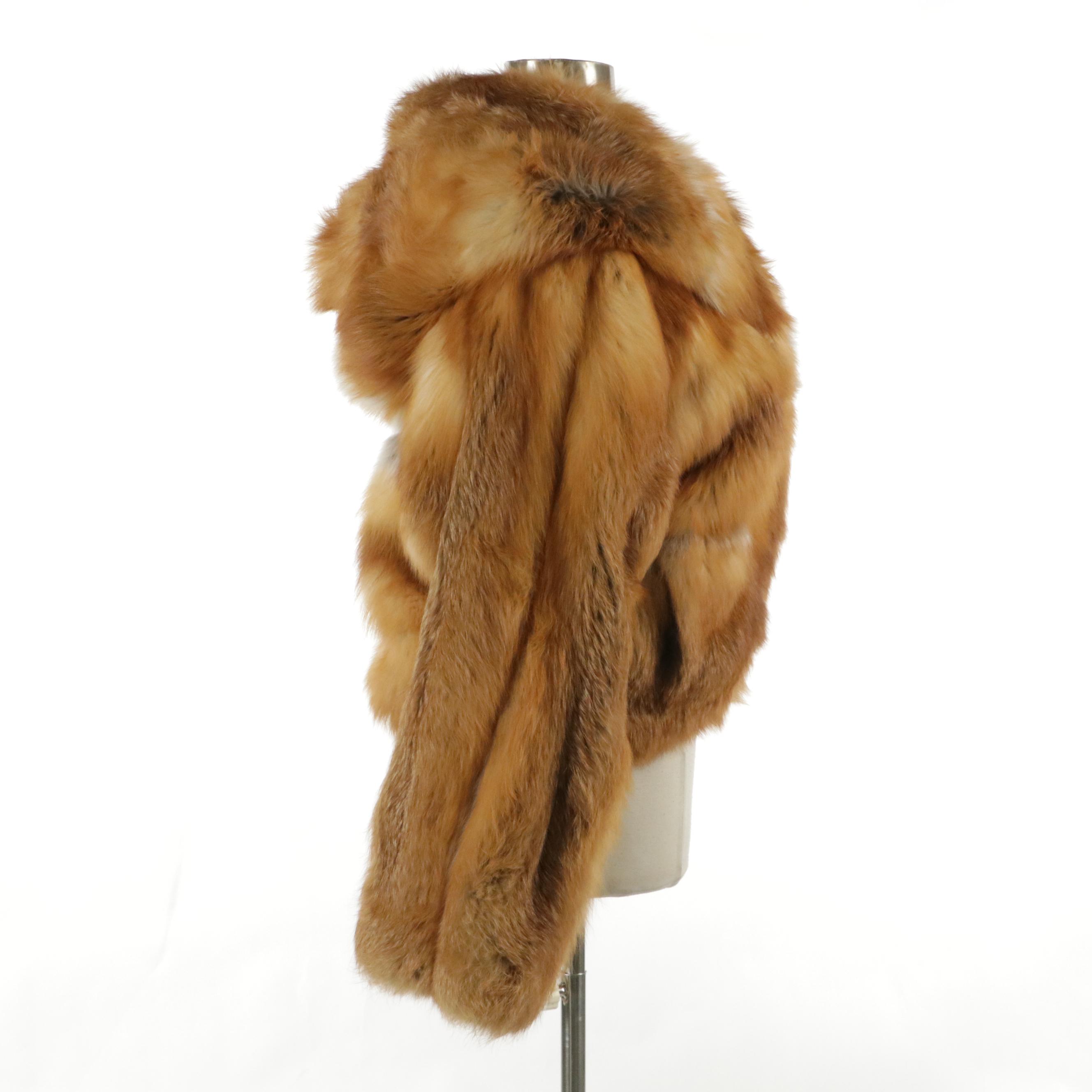Louis Féraud Red Fox Fur Hooded Coat