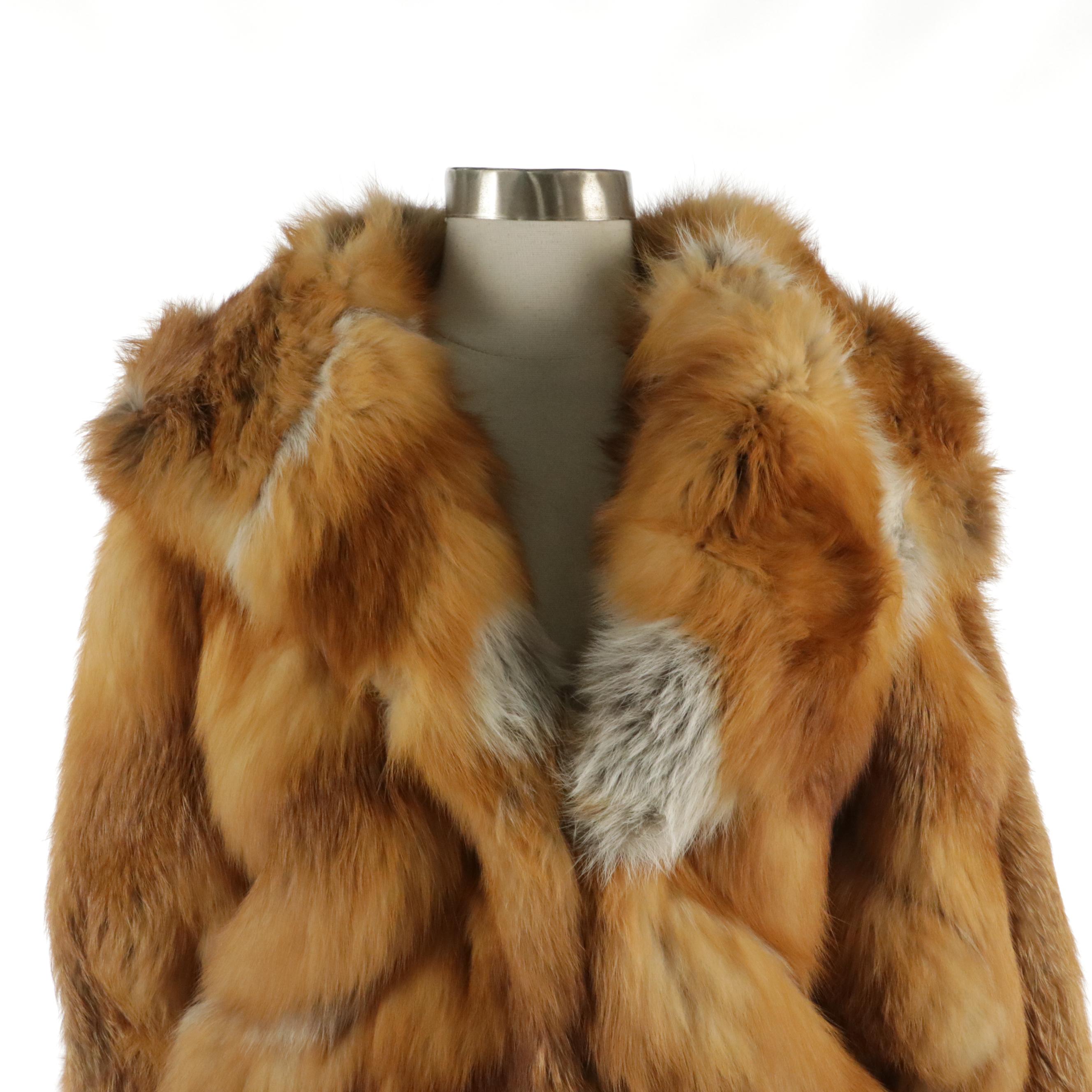 Louis Féraud Red Fox Fur Hooded Coat