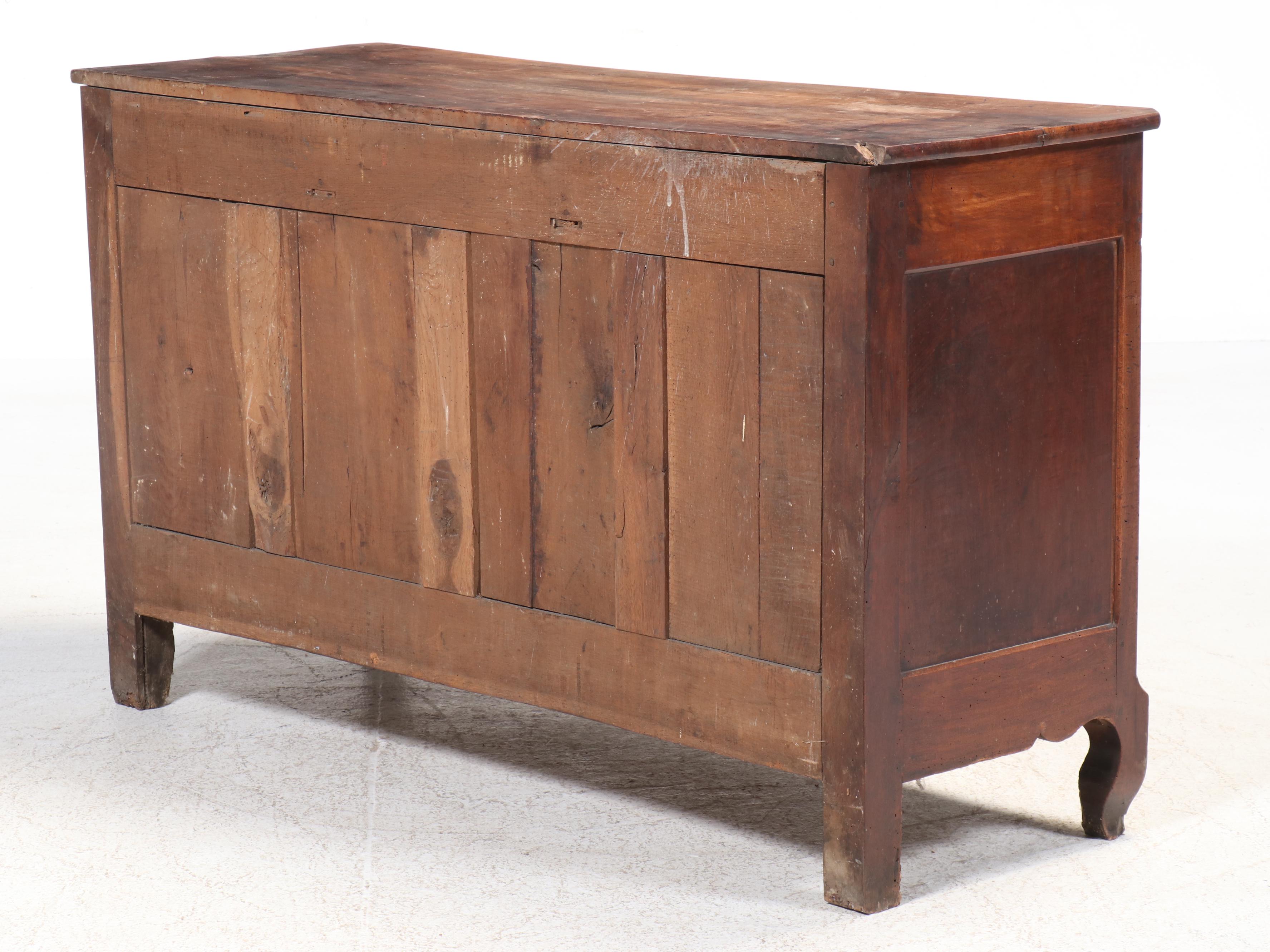 French Country Louis XV Walnut Enfilade Buffet, 18th/ 19th Century
