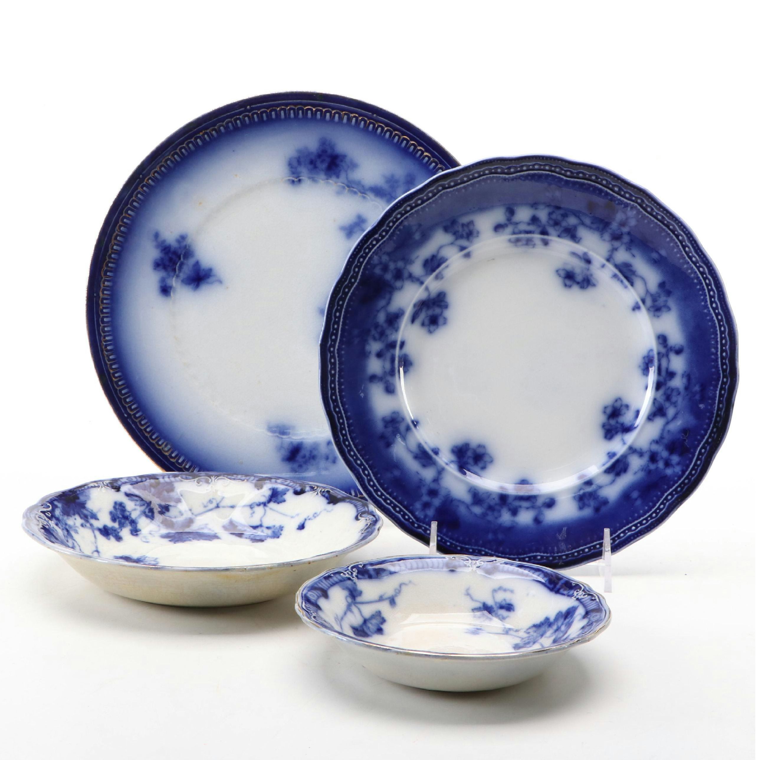 Ridgway "Lonsdale" and Other Flow Blue Dinnerware, Late 19th/Early 20th C.