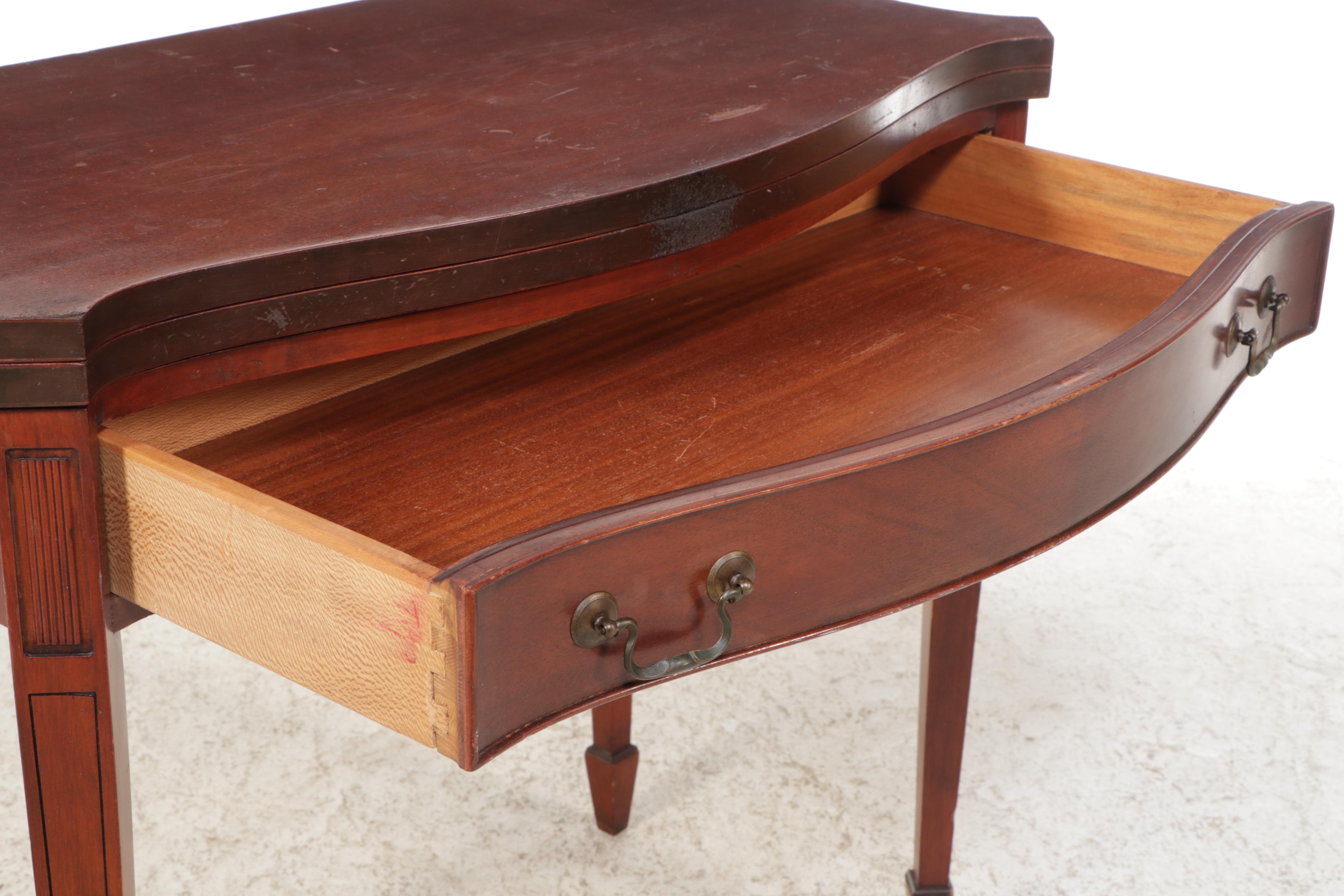 Sheraton Style Mahogany Flip Top Games Table, Early to Mid-20th Century