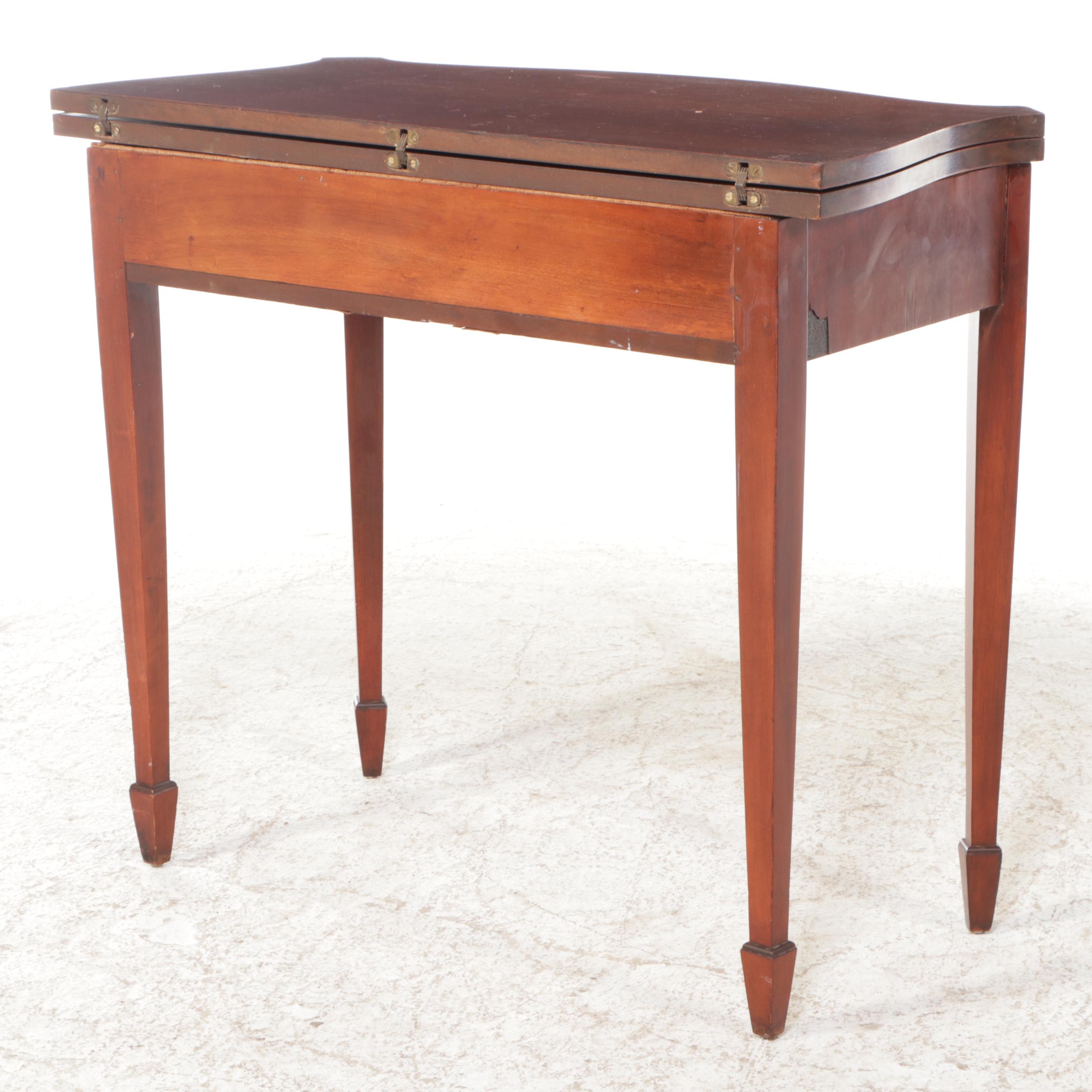 Sheraton Style Mahogany Flip Top Games Table, Early to Mid-20th Century
