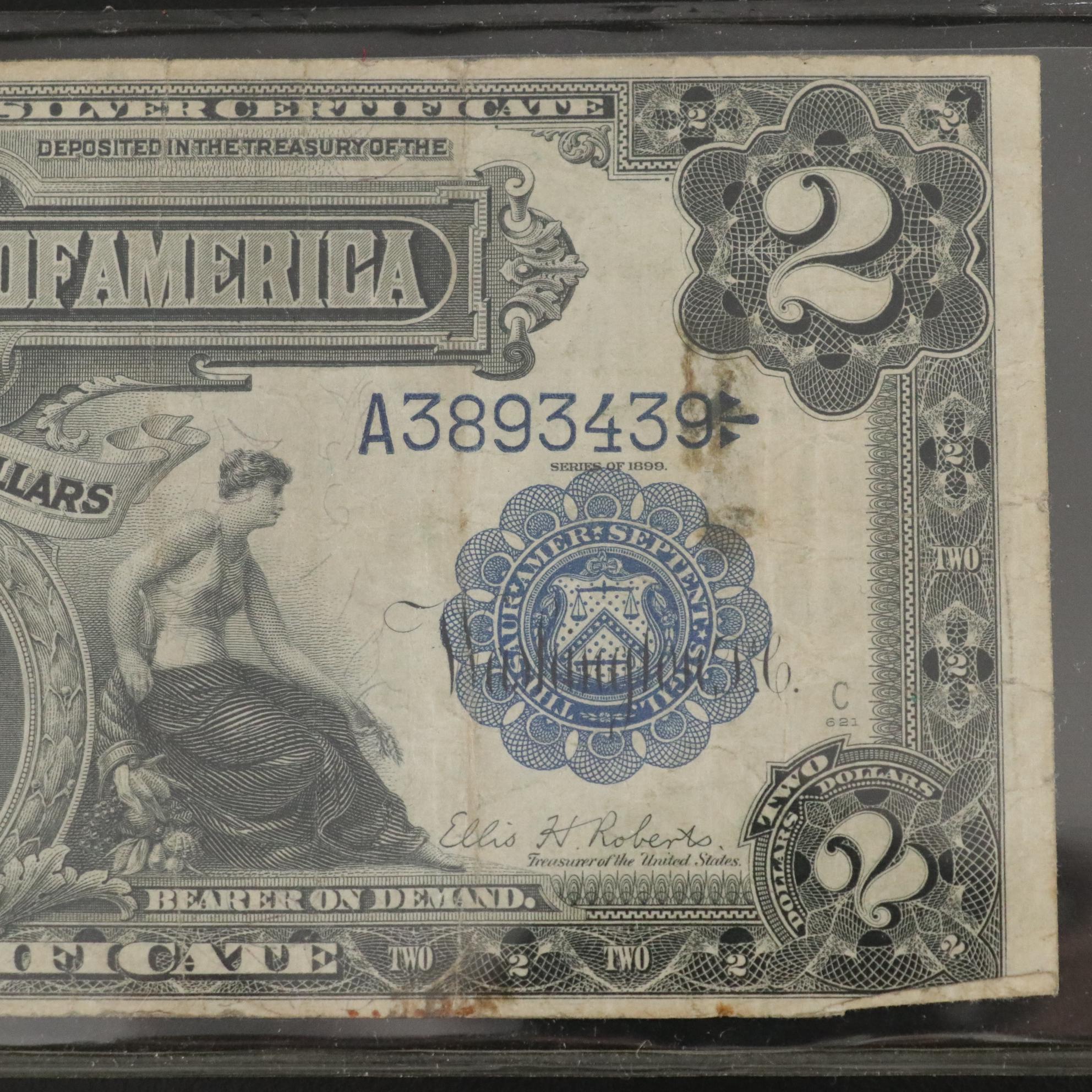 1899 United States Two Dollar Silver Certificate