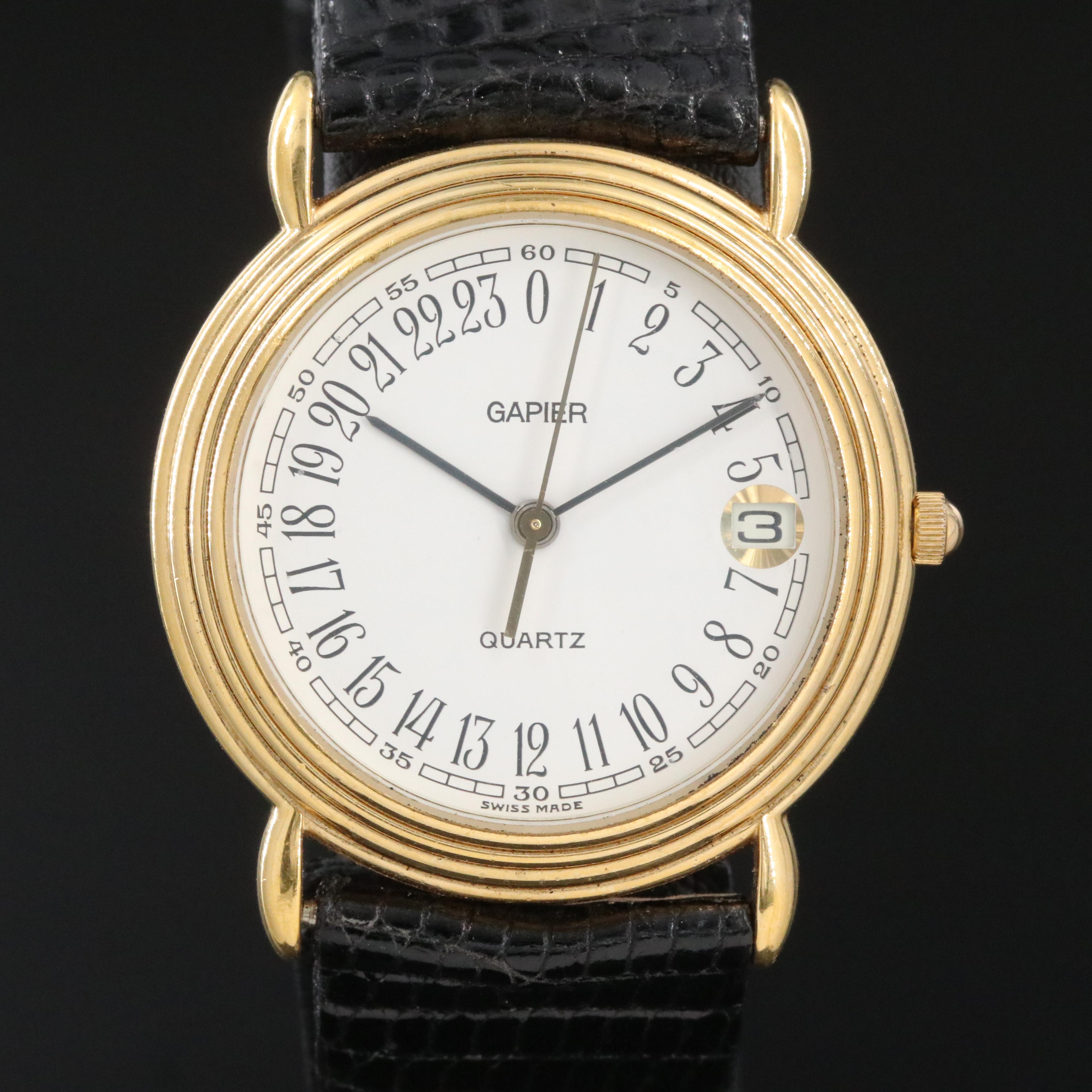 Gapier 24 Hour Dial 31mm Gold-Tone Quartz Watch