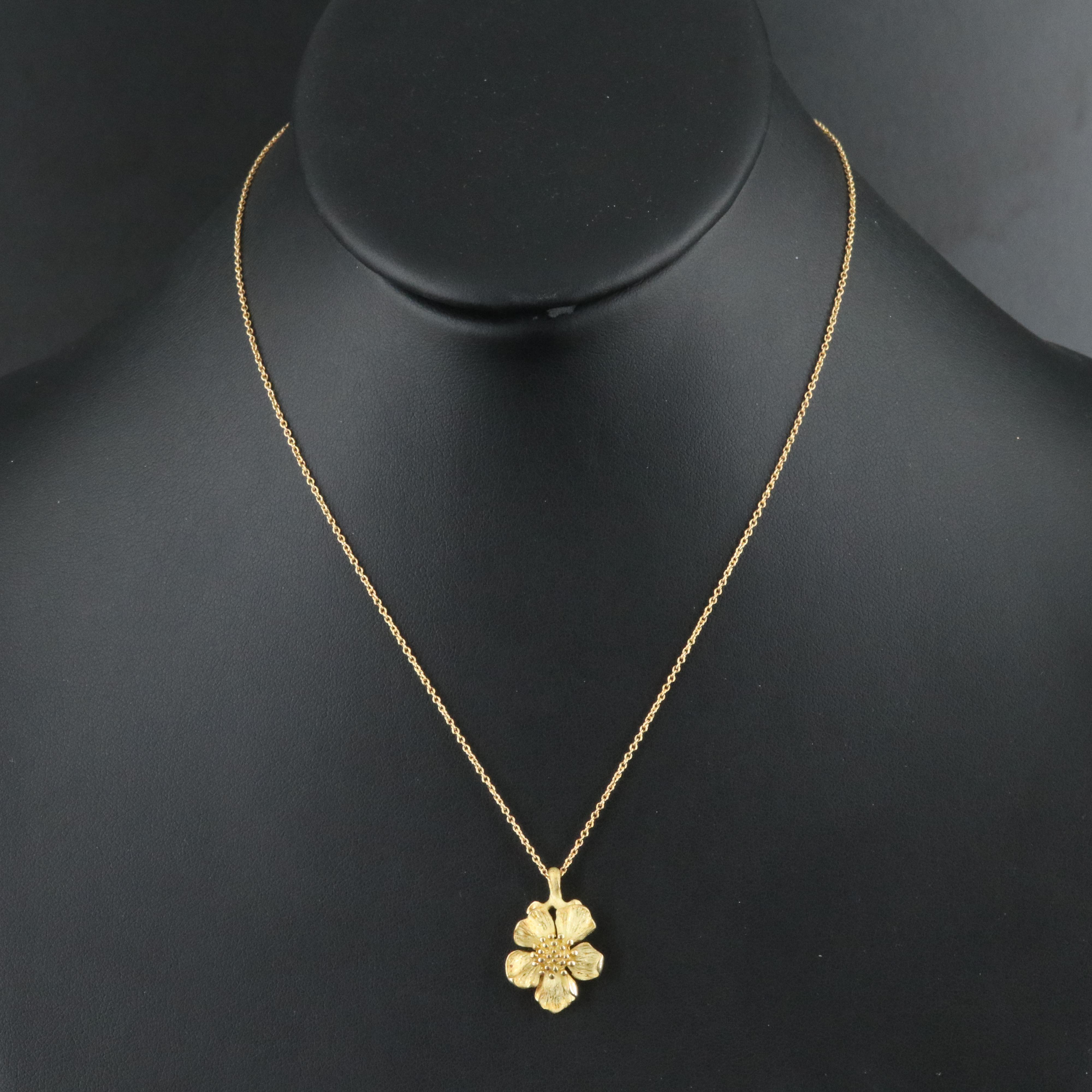 Tiffany & Co. 18K Dogwood Flower Necklace