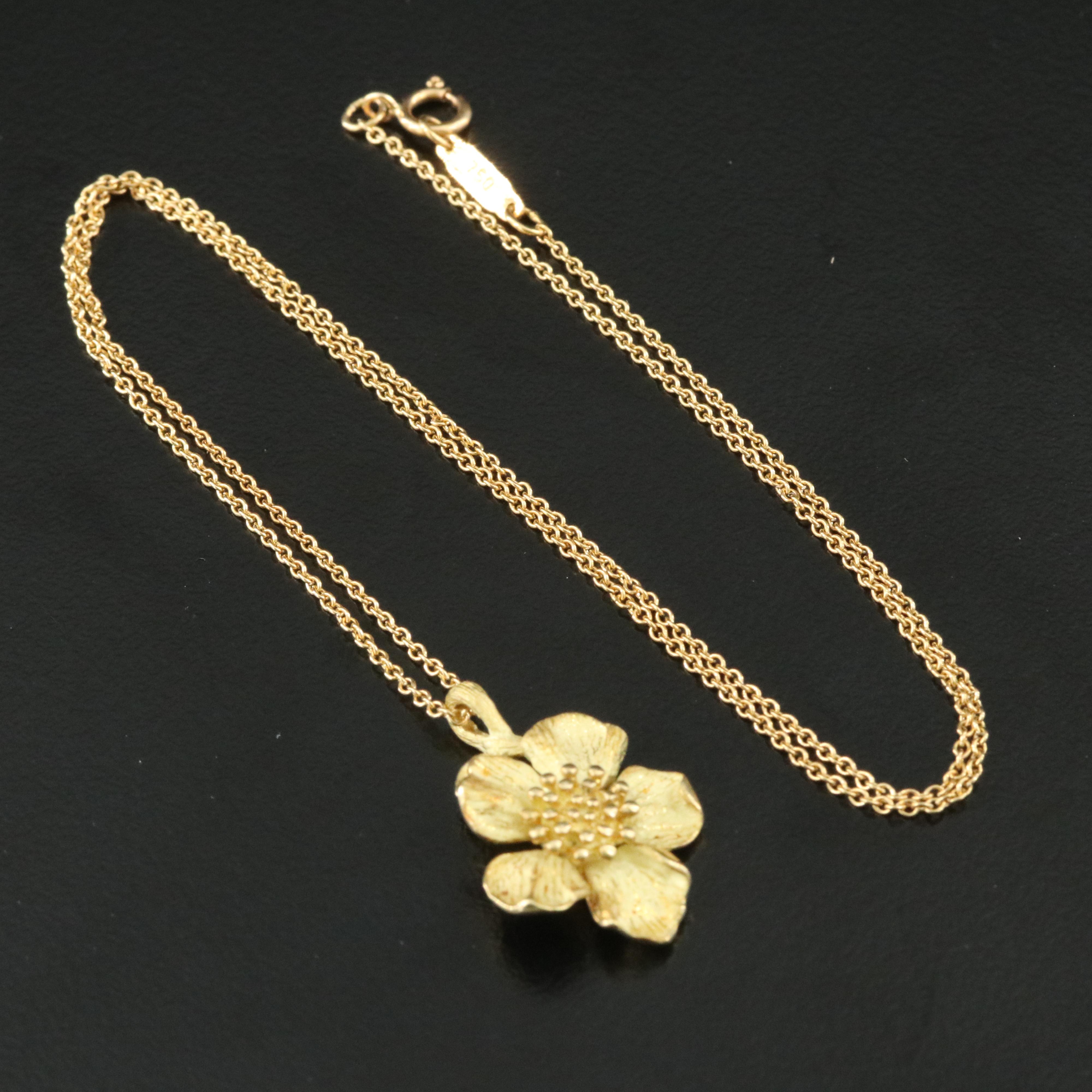 Tiffany & Co. 18K Dogwood Flower Necklace