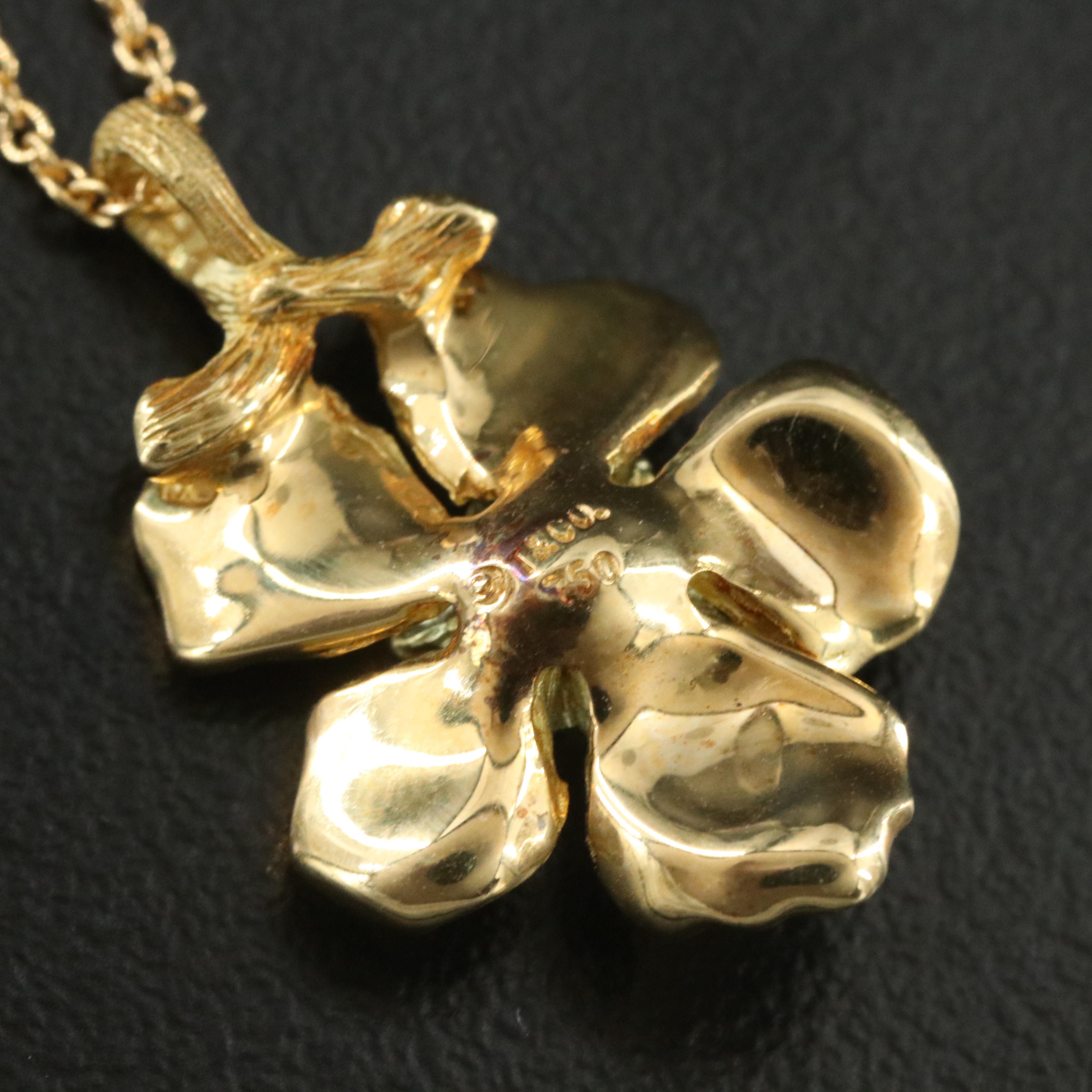 Tiffany & Co. 18K Dogwood Flower Necklace