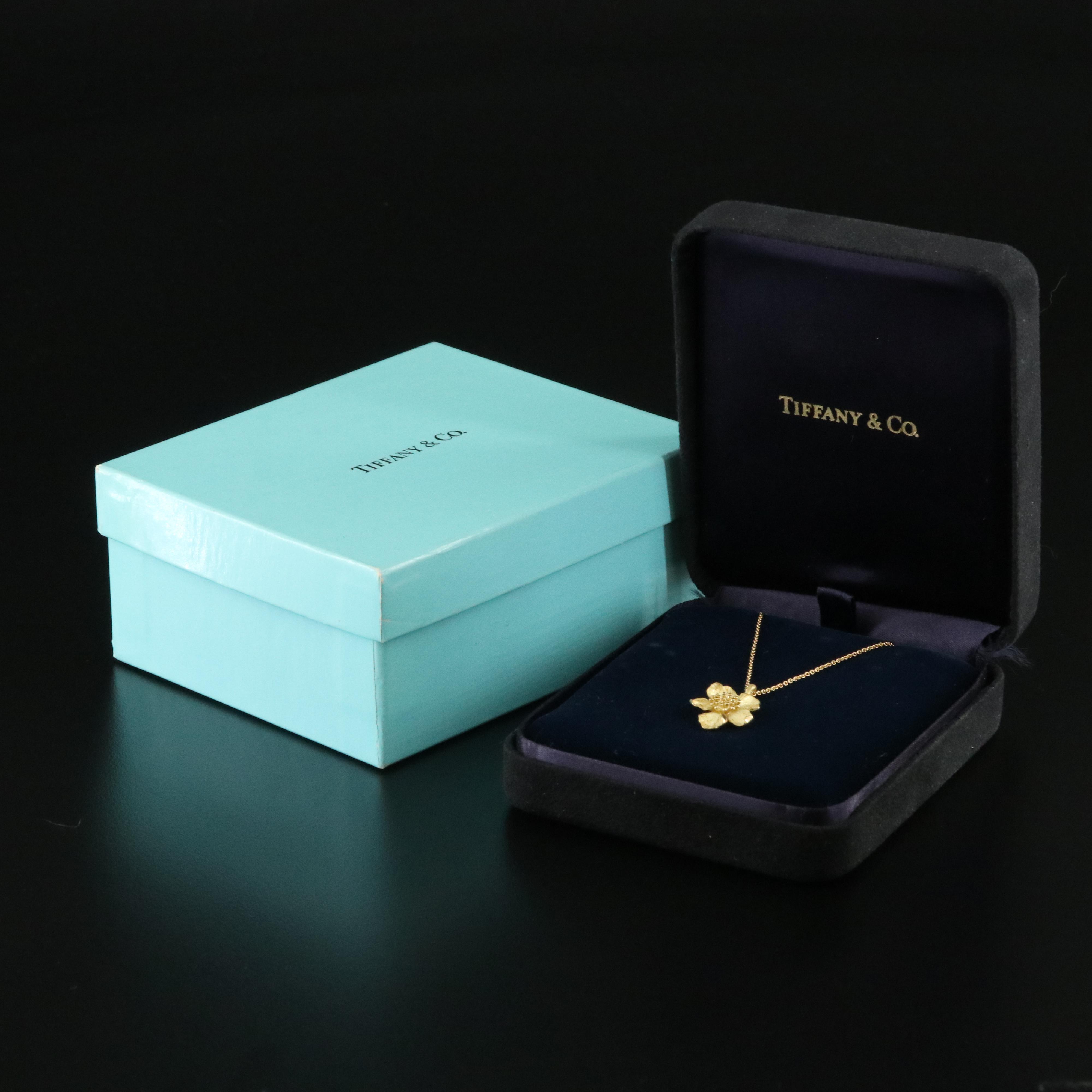 Tiffany & Co. 18K Dogwood Flower Necklace