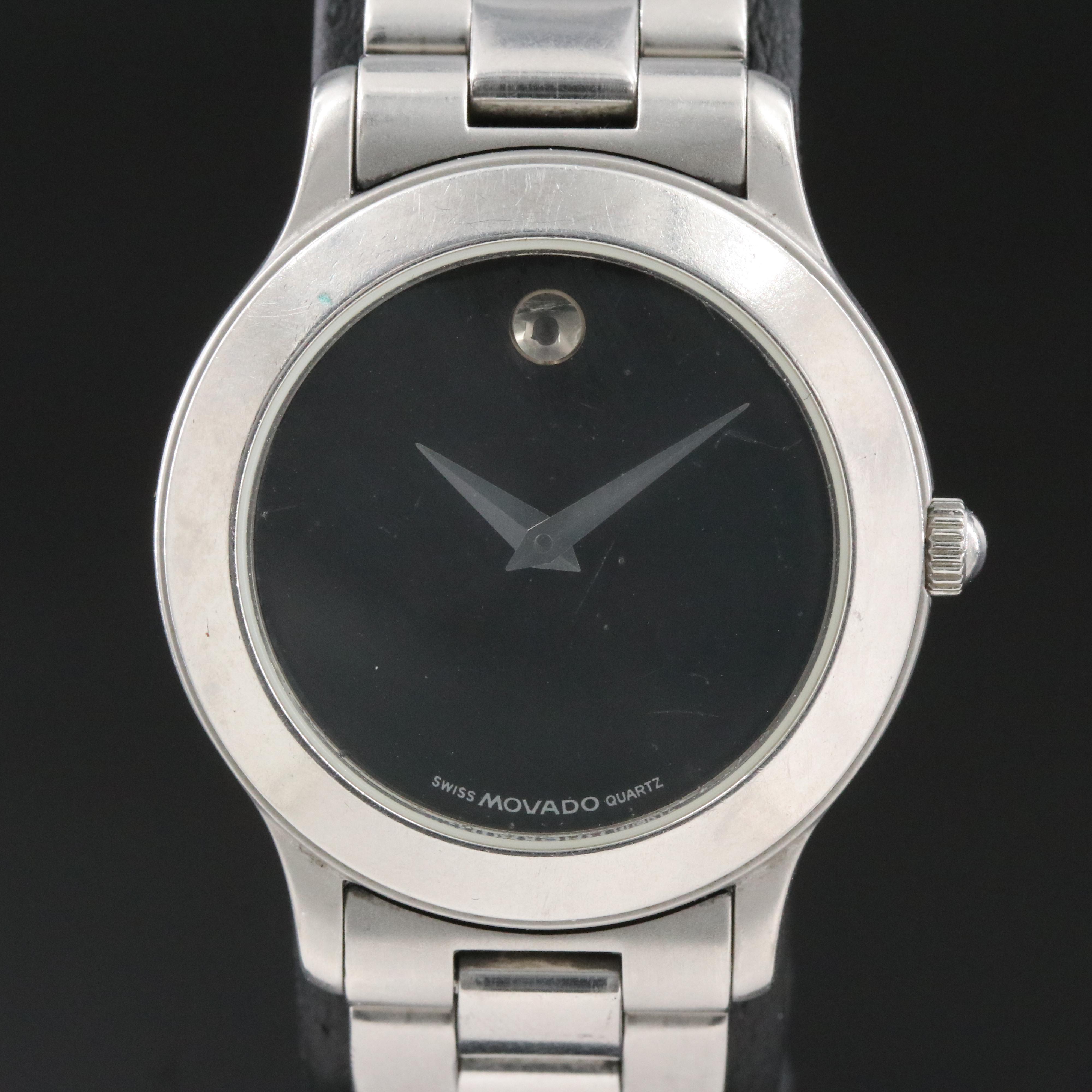Movado Museum Black 28mm Steel Quartz Watch