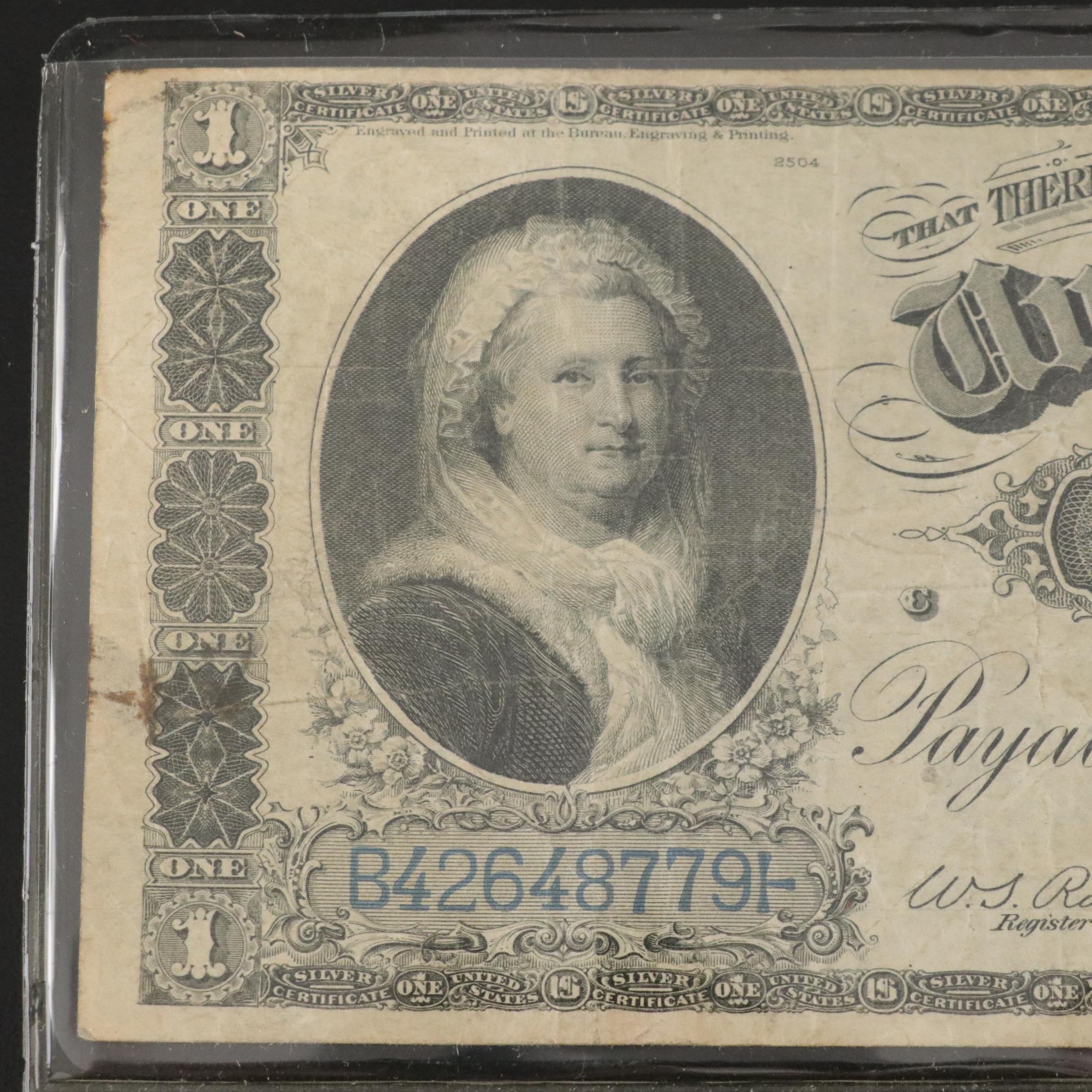 1886 United States One Dollar Silver Certificate