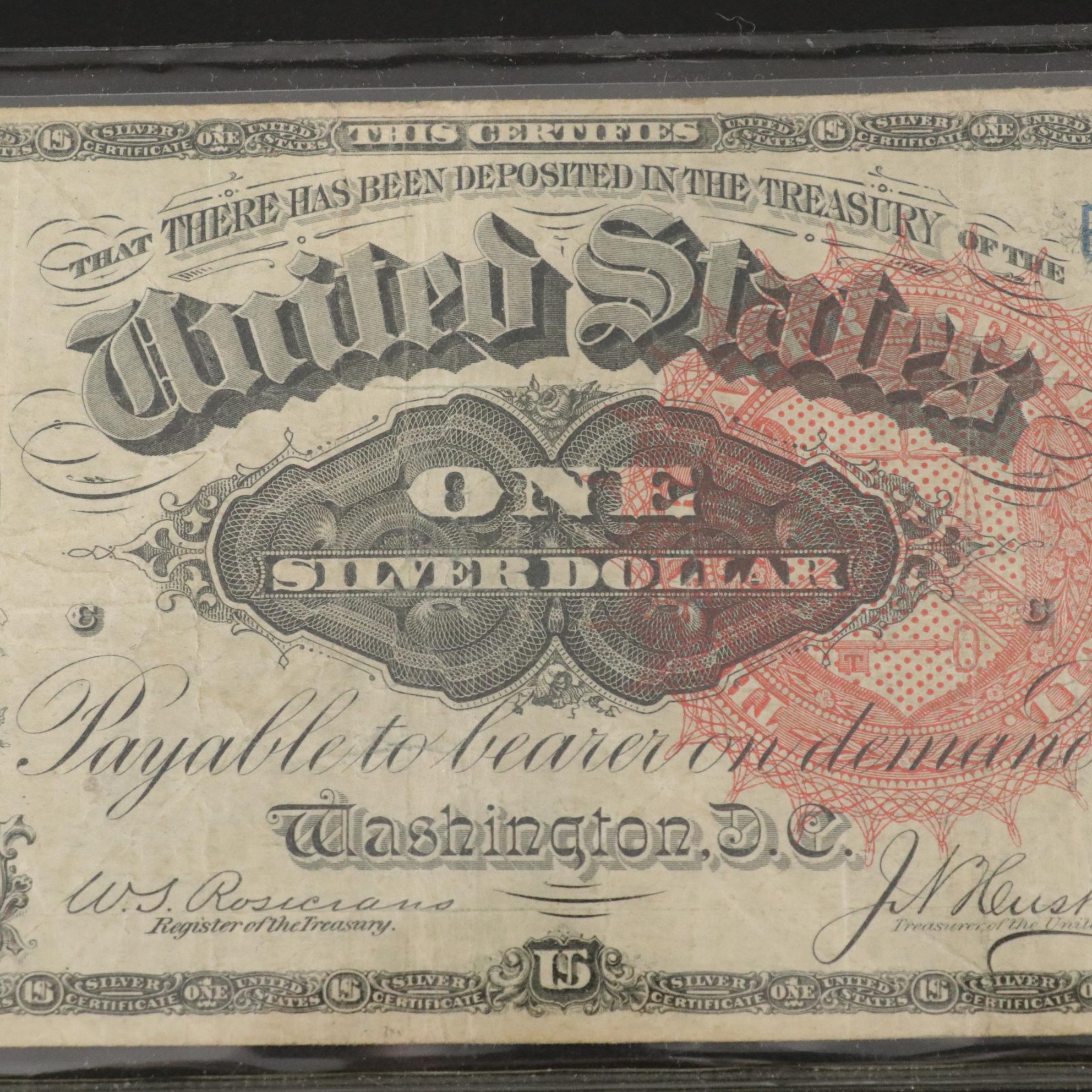 1886 United States One Dollar Silver Certificate
