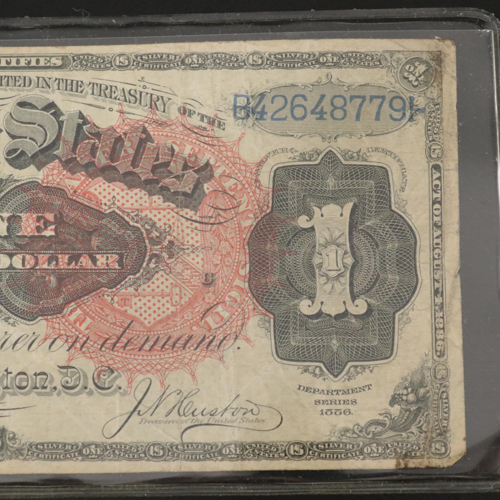 1886 United States One Dollar Silver Certificate