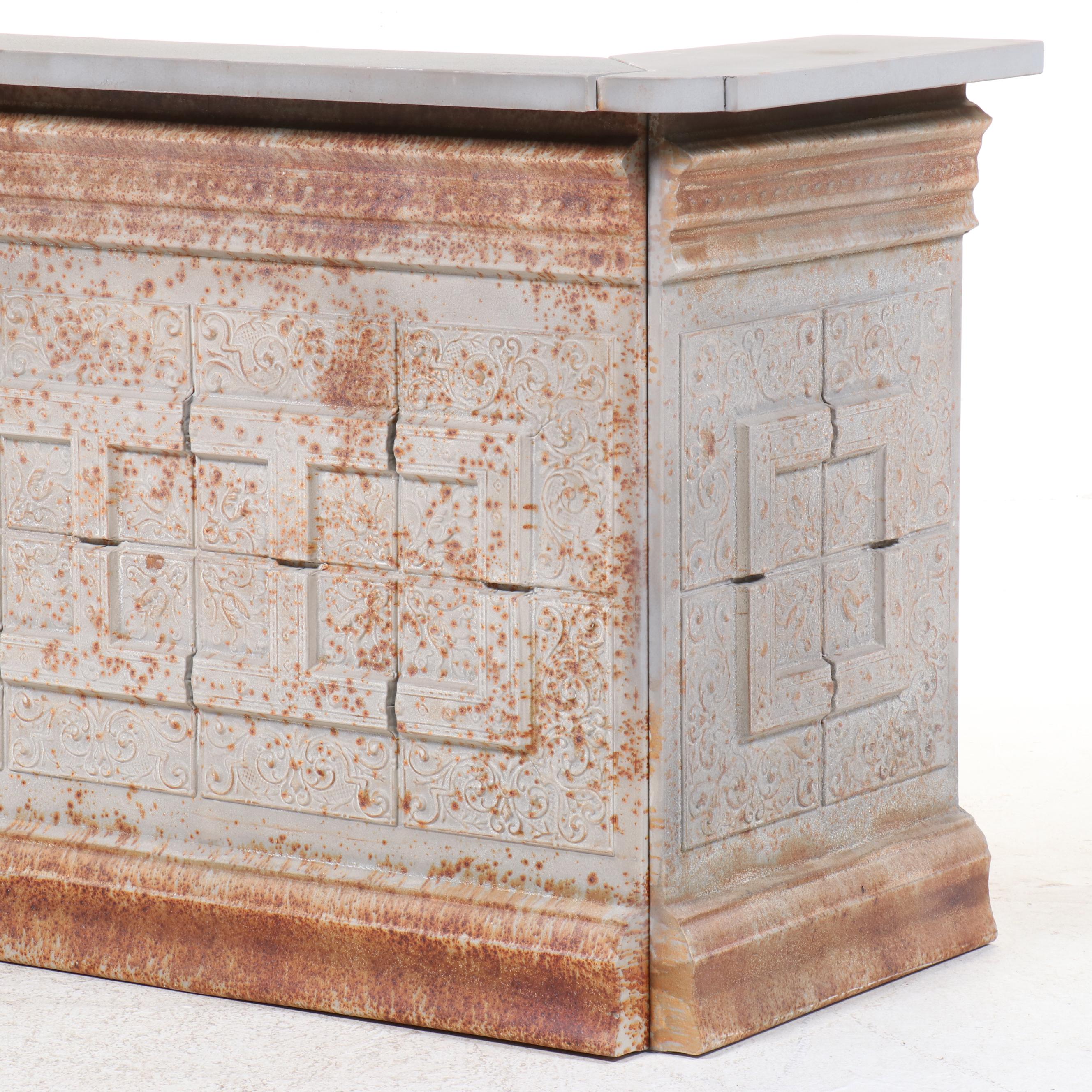 Victorian Style Pressed Tin Bar with Rusticated Finish