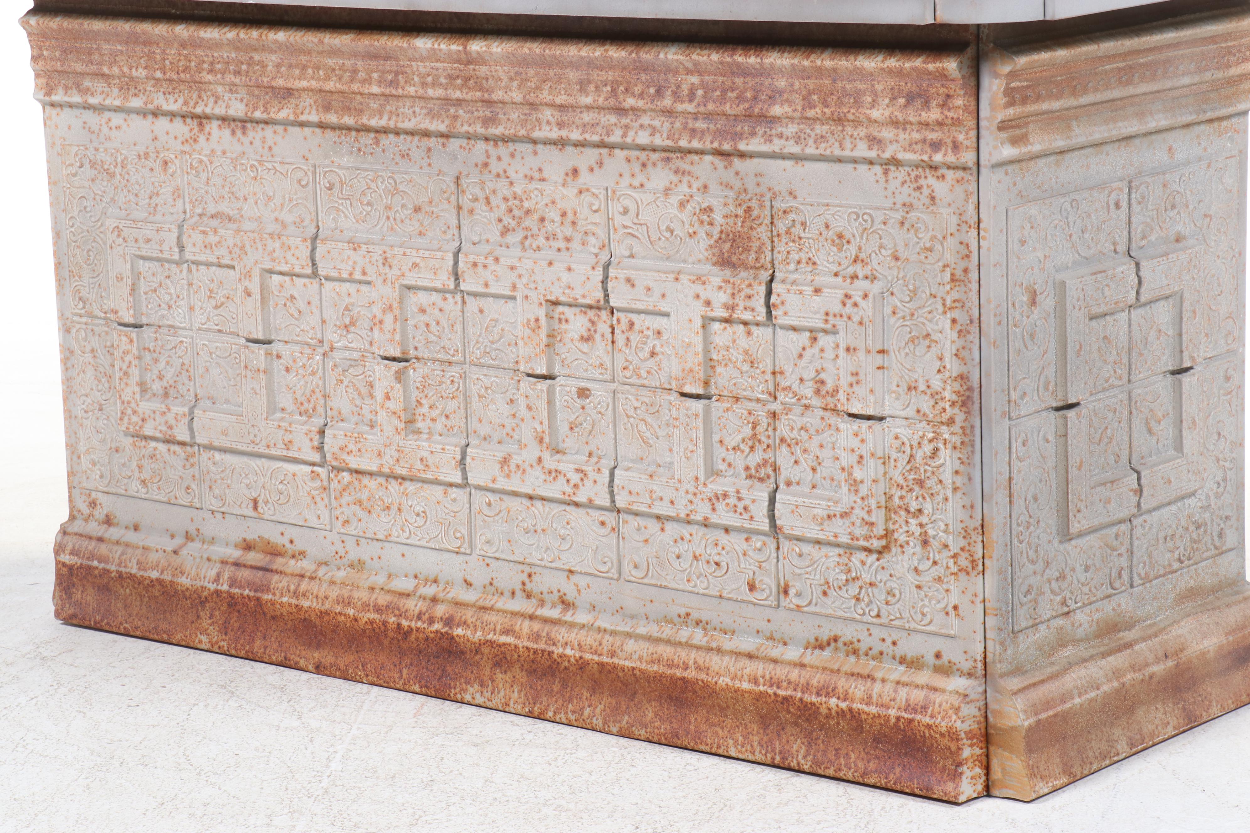 Victorian Style Pressed Tin Bar with Rusticated Finish