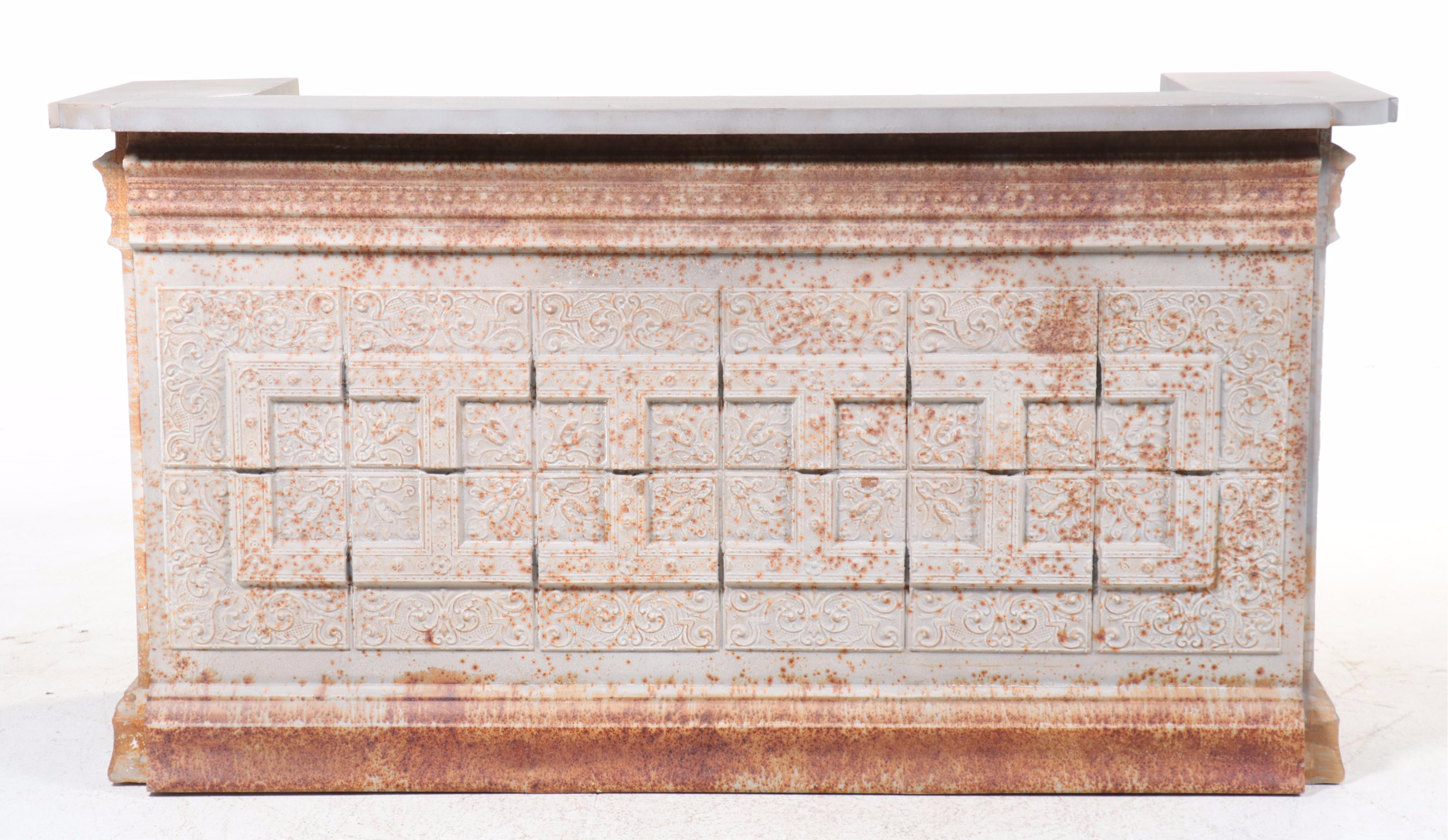 Victorian Style Pressed Tin Bar with Rusticated Finish