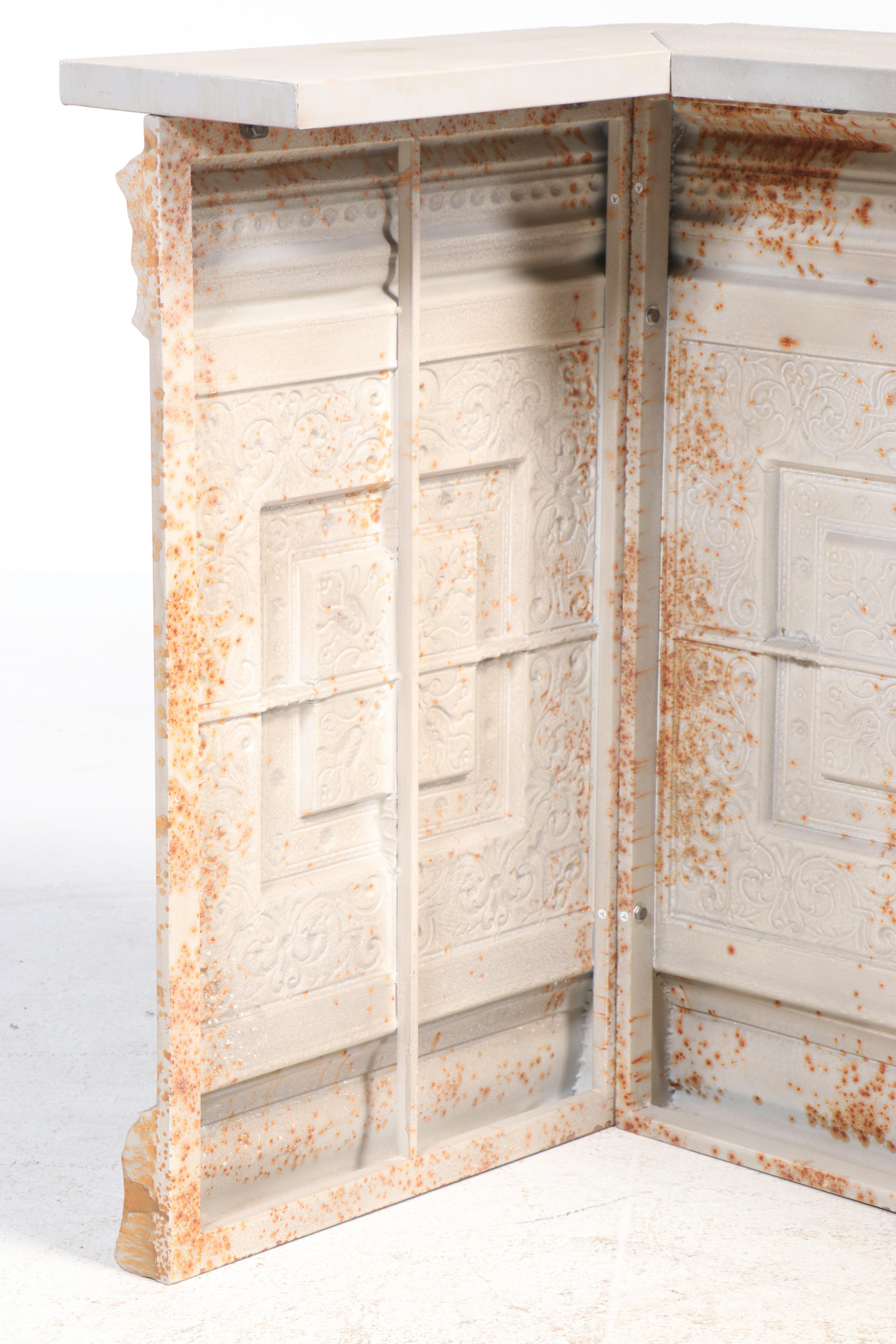 Victorian Style Pressed Tin Bar with Rusticated Finish