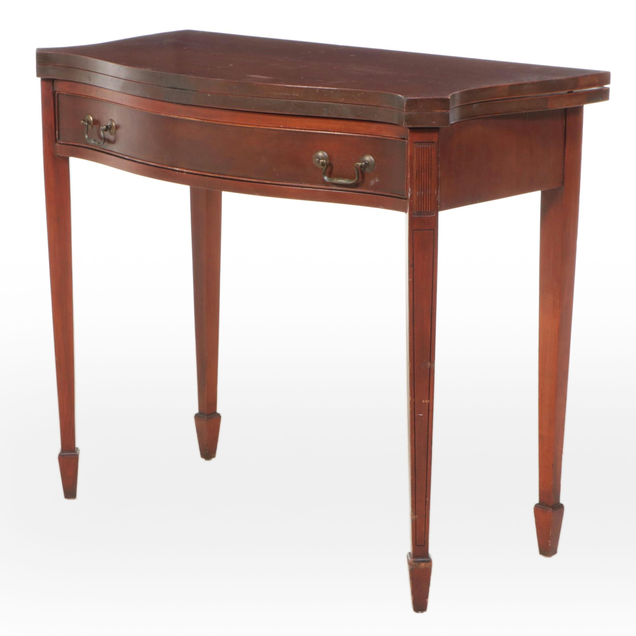 Sheraton Style Mahogany Flip Top Games Table, Early to Mid-20th Century