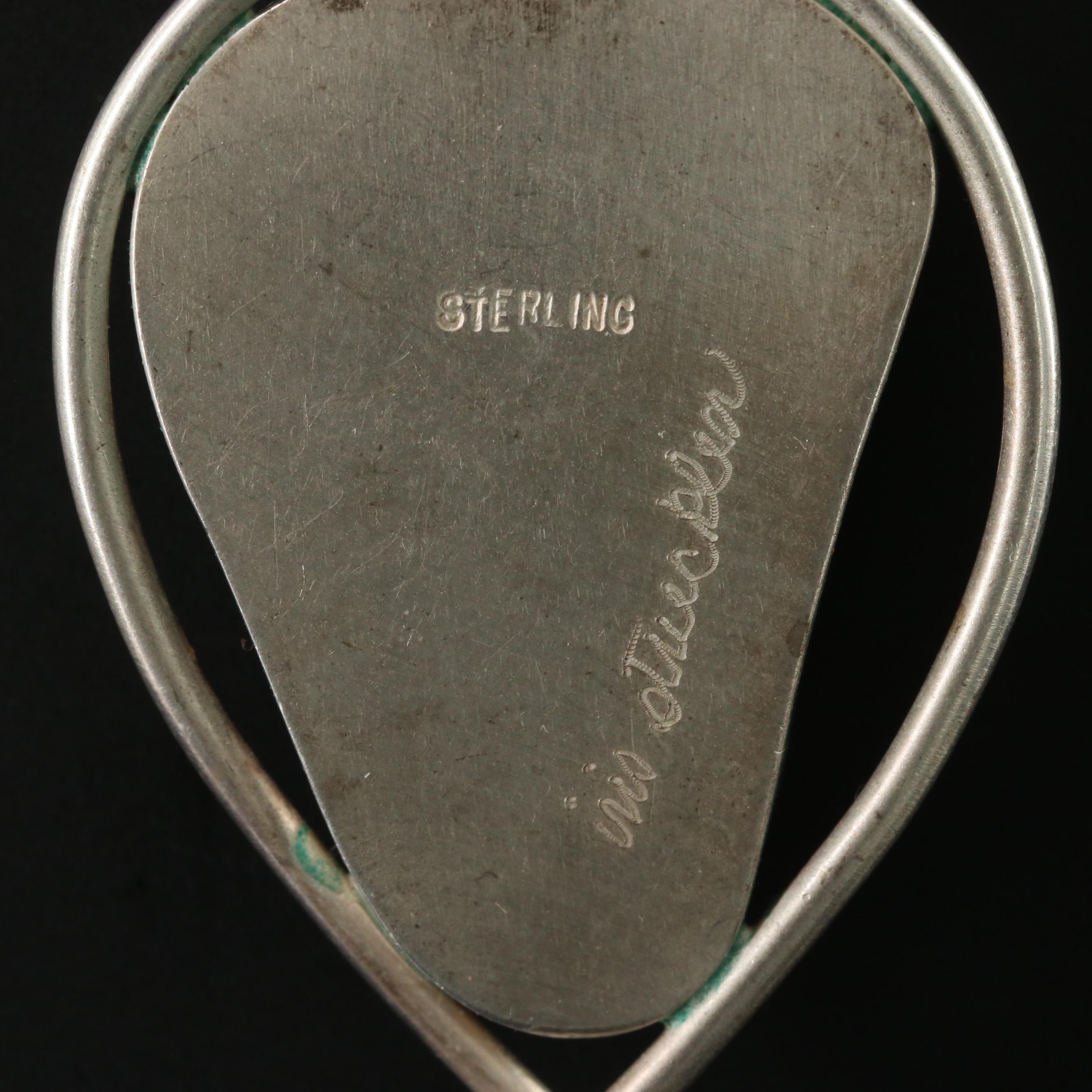 Signed Sterling Agate and Moonstone Pendant