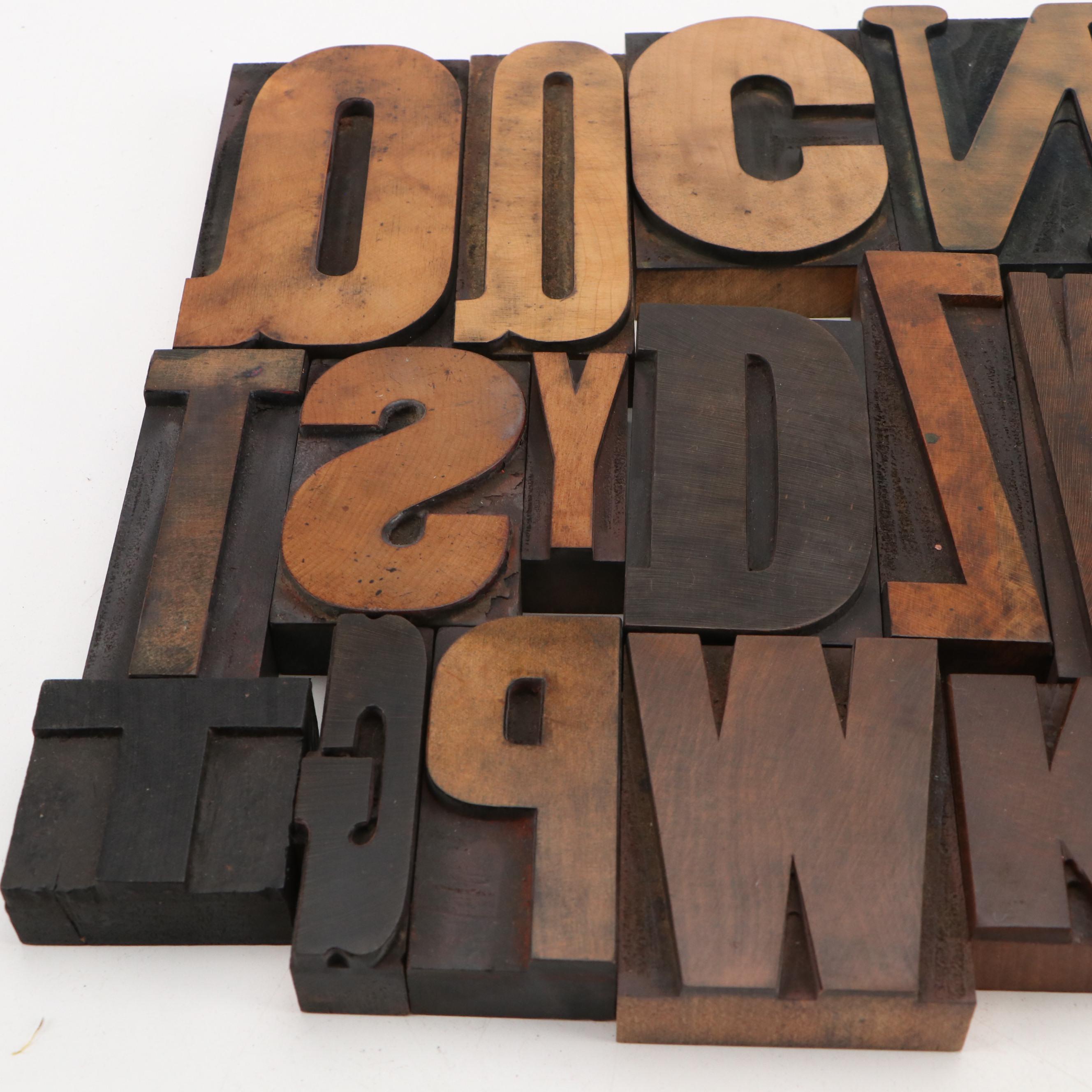 Wooden Letter Letterpress Blocks