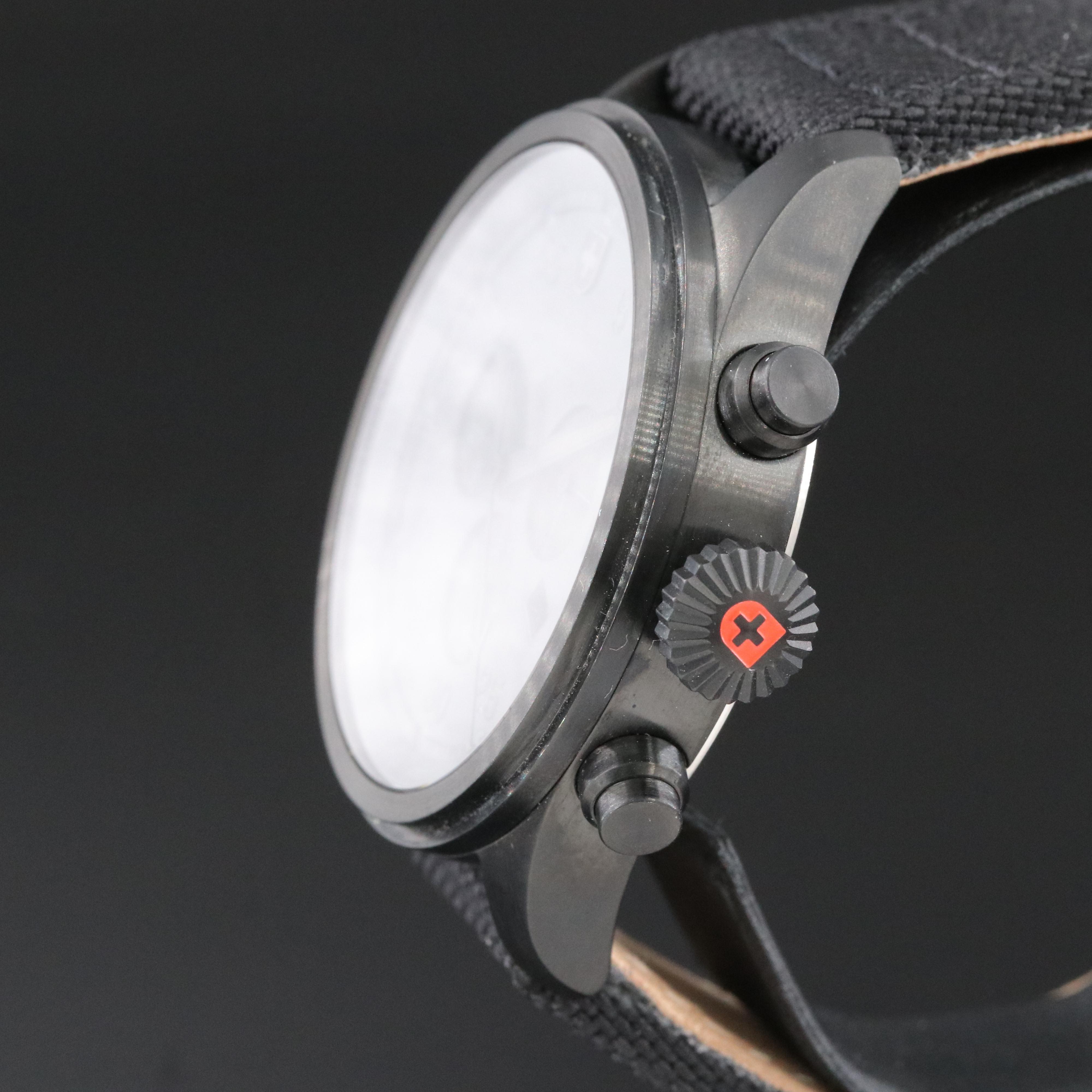 Swiss Military Chronograph Black 44mm PVD Coated Steel Quartz Watch