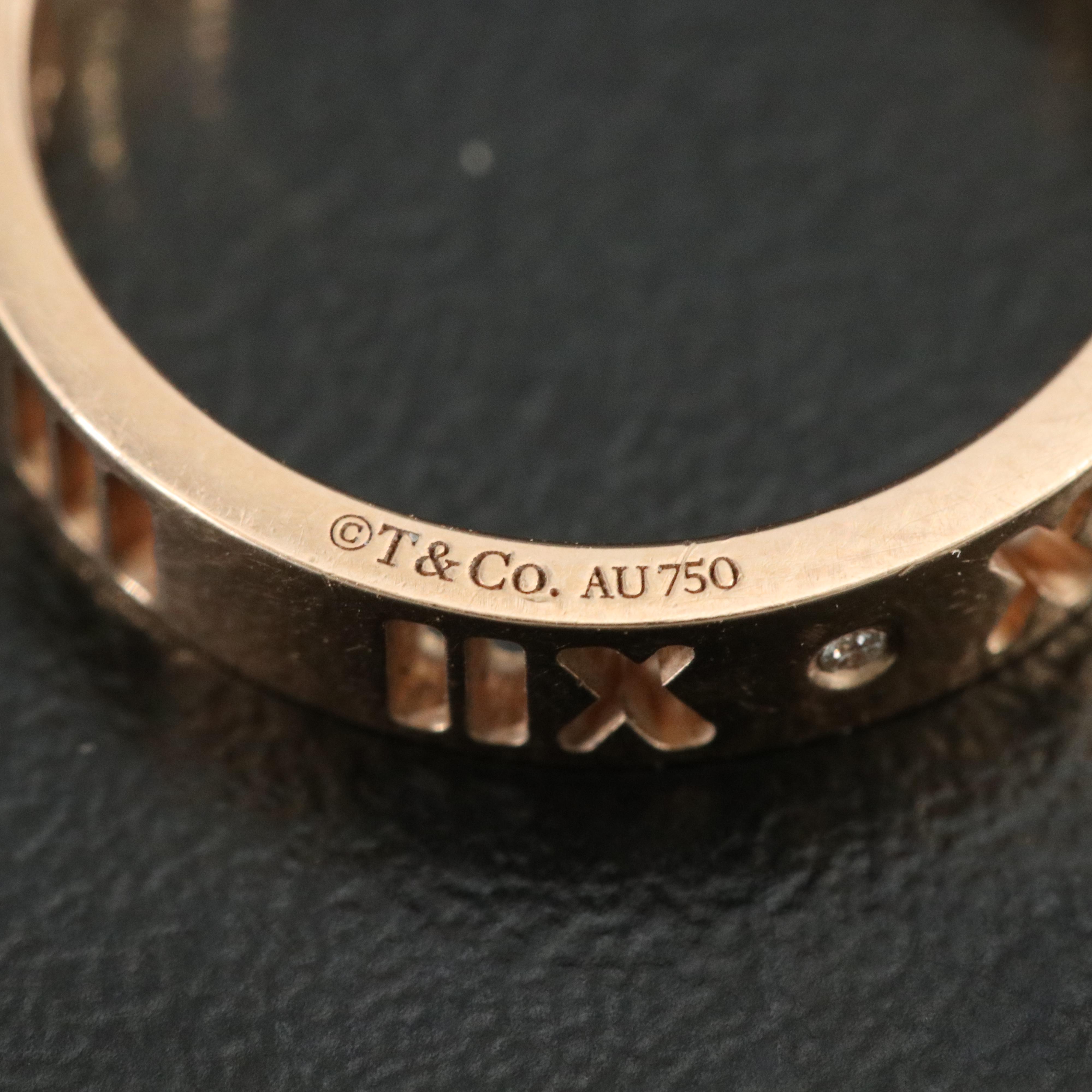 Tiffany & Co. Atlas 18K Rose Gold Diamond Pierced Band