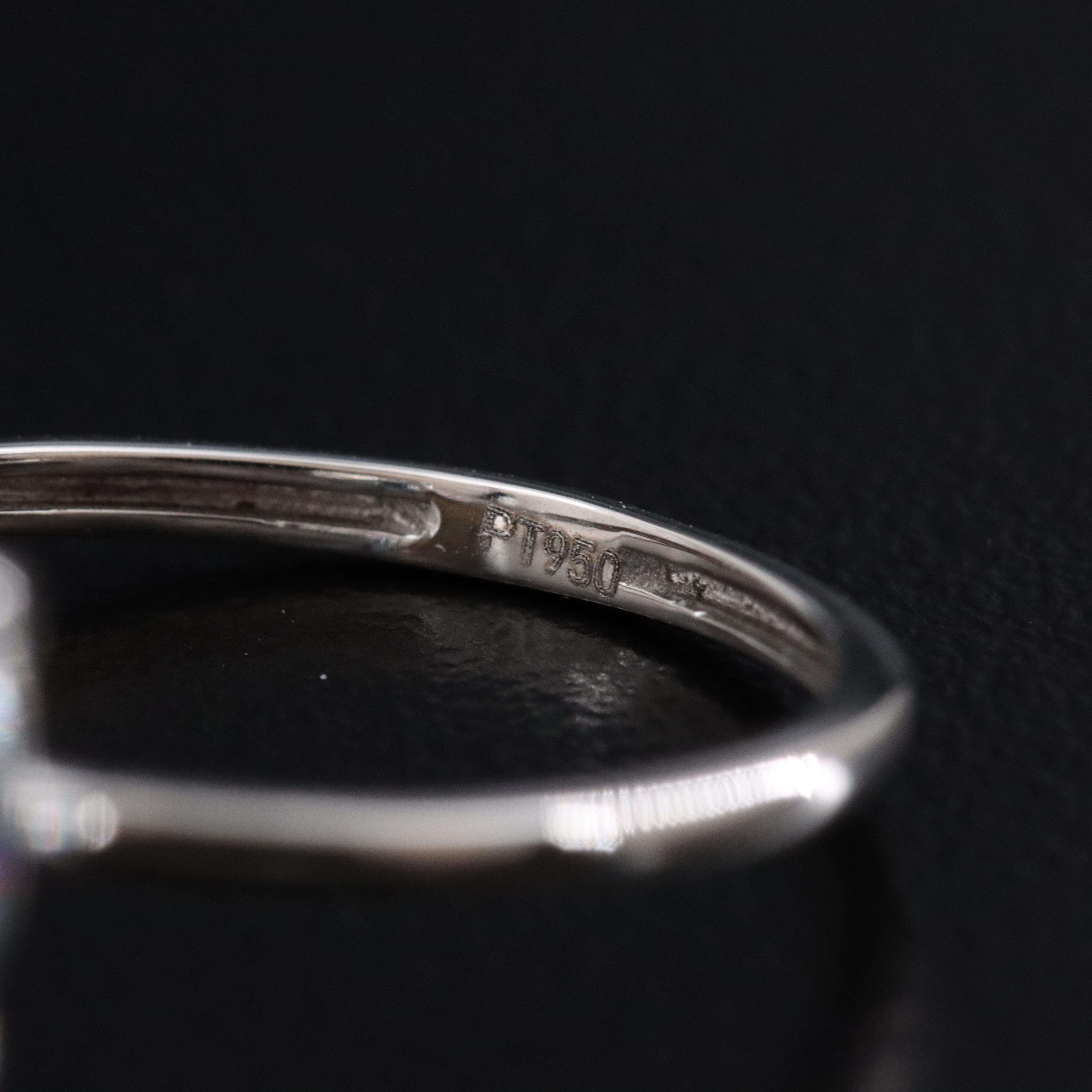 Platinum 3.01 CT Lab Grown Fancy Blue Diamond Solitaire Ring with IGI Report