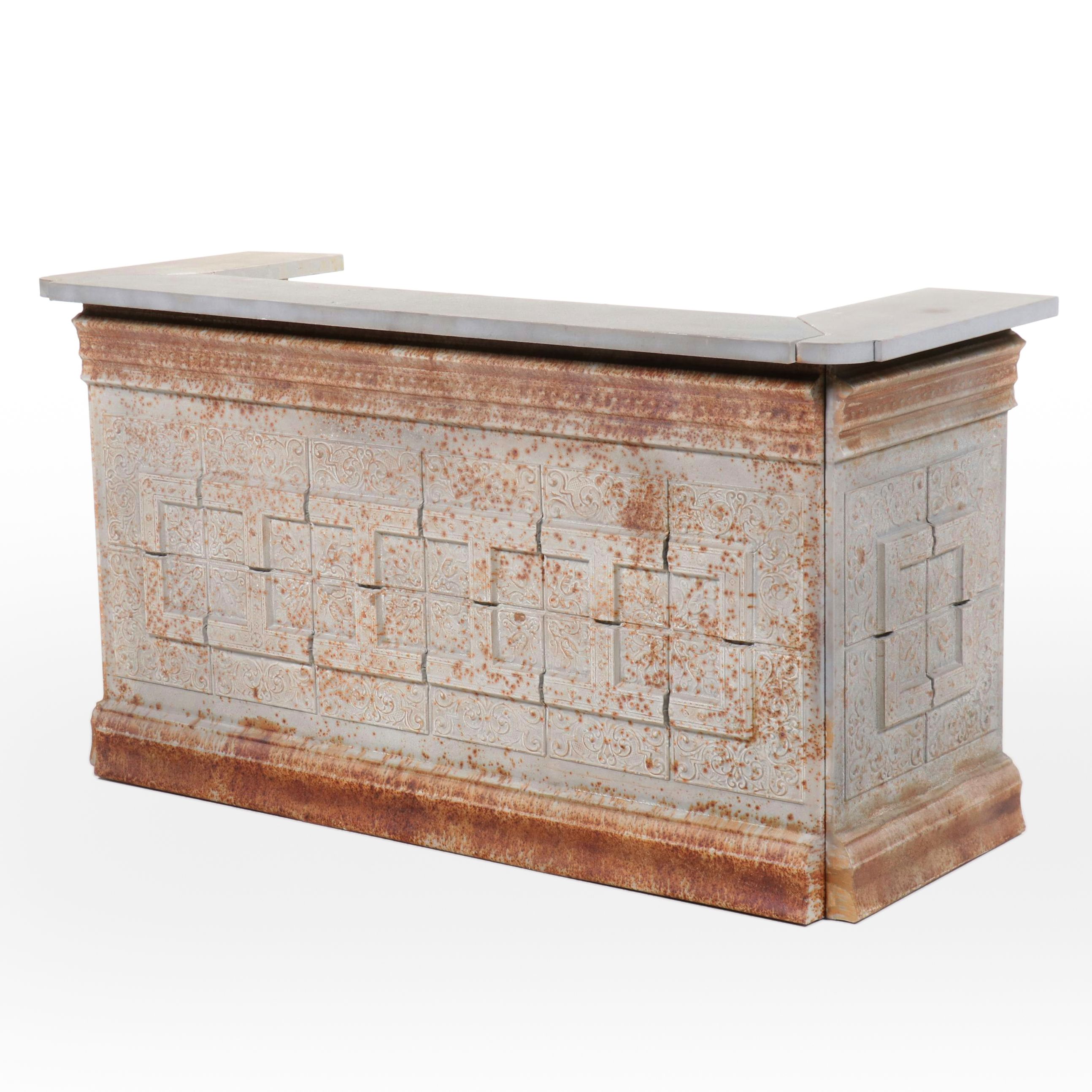 Victorian Style Pressed Tin Bar with Rusticated Finish