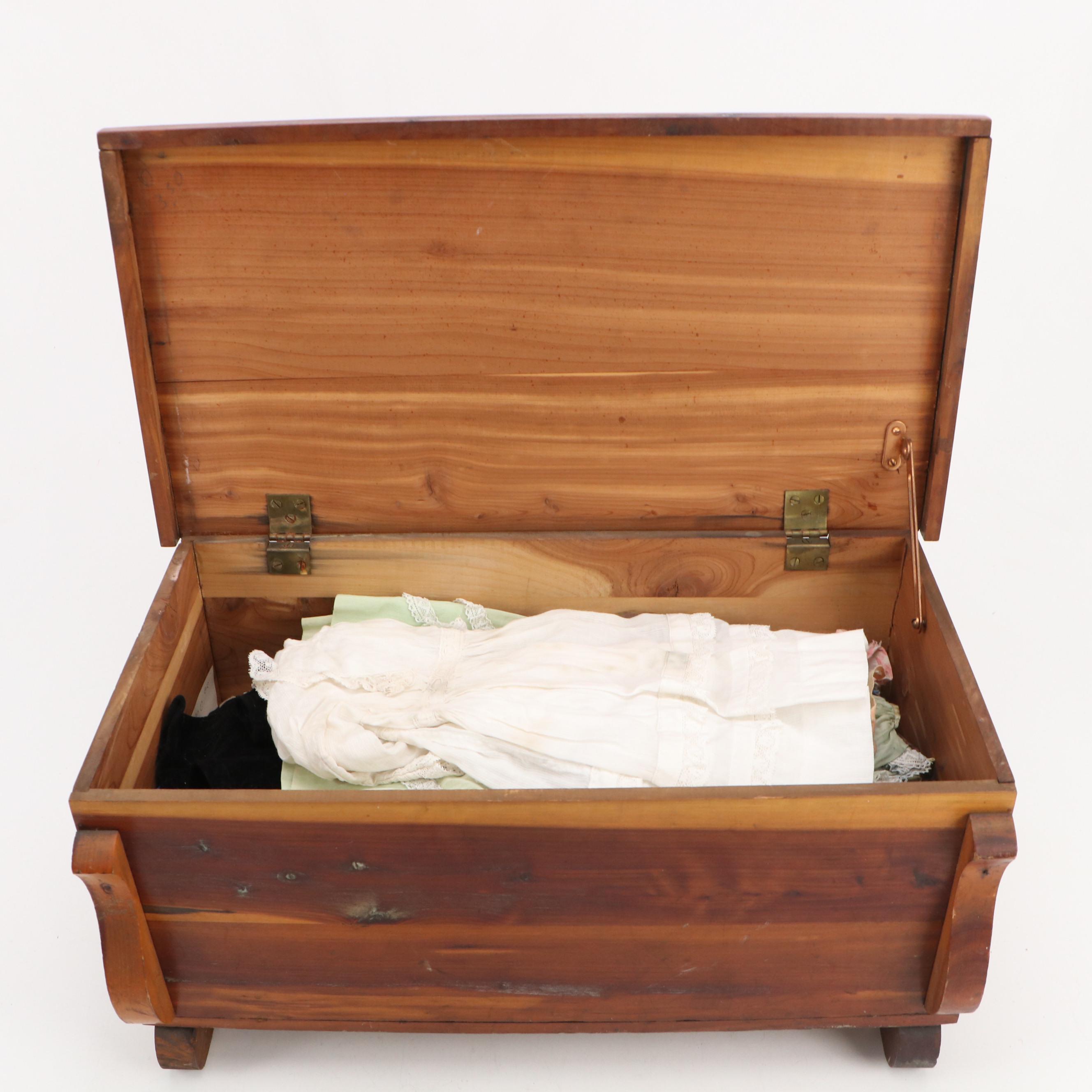 German Size 2/0 Shoulder Plate Bisque Doll with Doll Clothing and Trunk