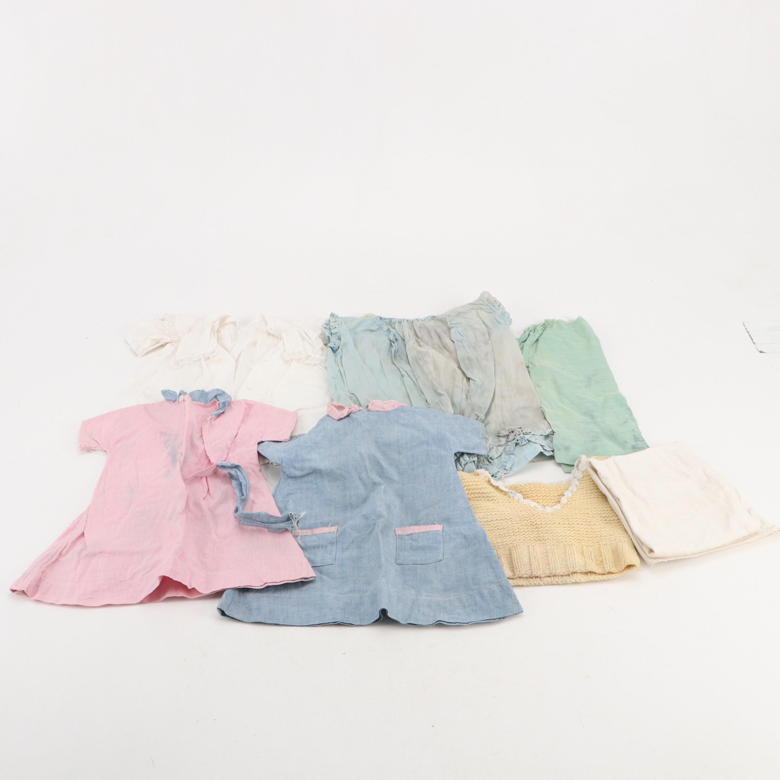 German Size 2/0 Shoulder Plate Bisque Doll with Doll Clothing and Trunk