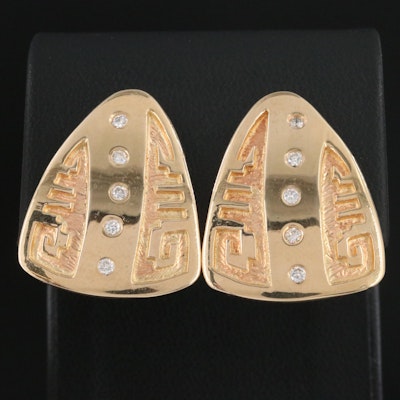 Dina Huntinghorse Wichita/Kiowa 14K 0.25 CTW Diamond Overlay Earrings Dina Huntinghorse Wichita/Kiowa 14K 0.25 CTW Diamond Overlay Earrings