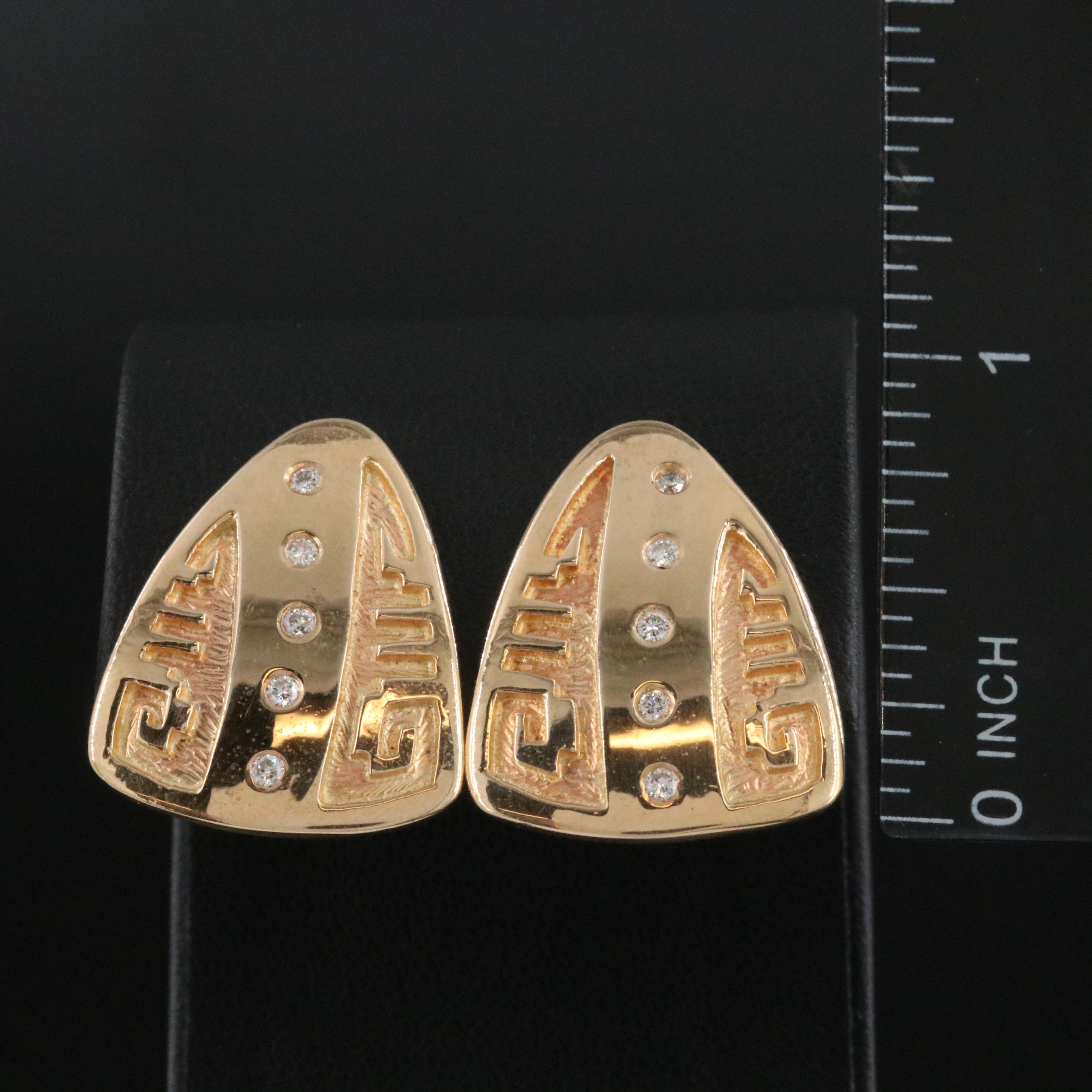 Dina Huntinghorse Wichita/Kiowa 14K 0.25 CTW Diamond Overlay Earrings