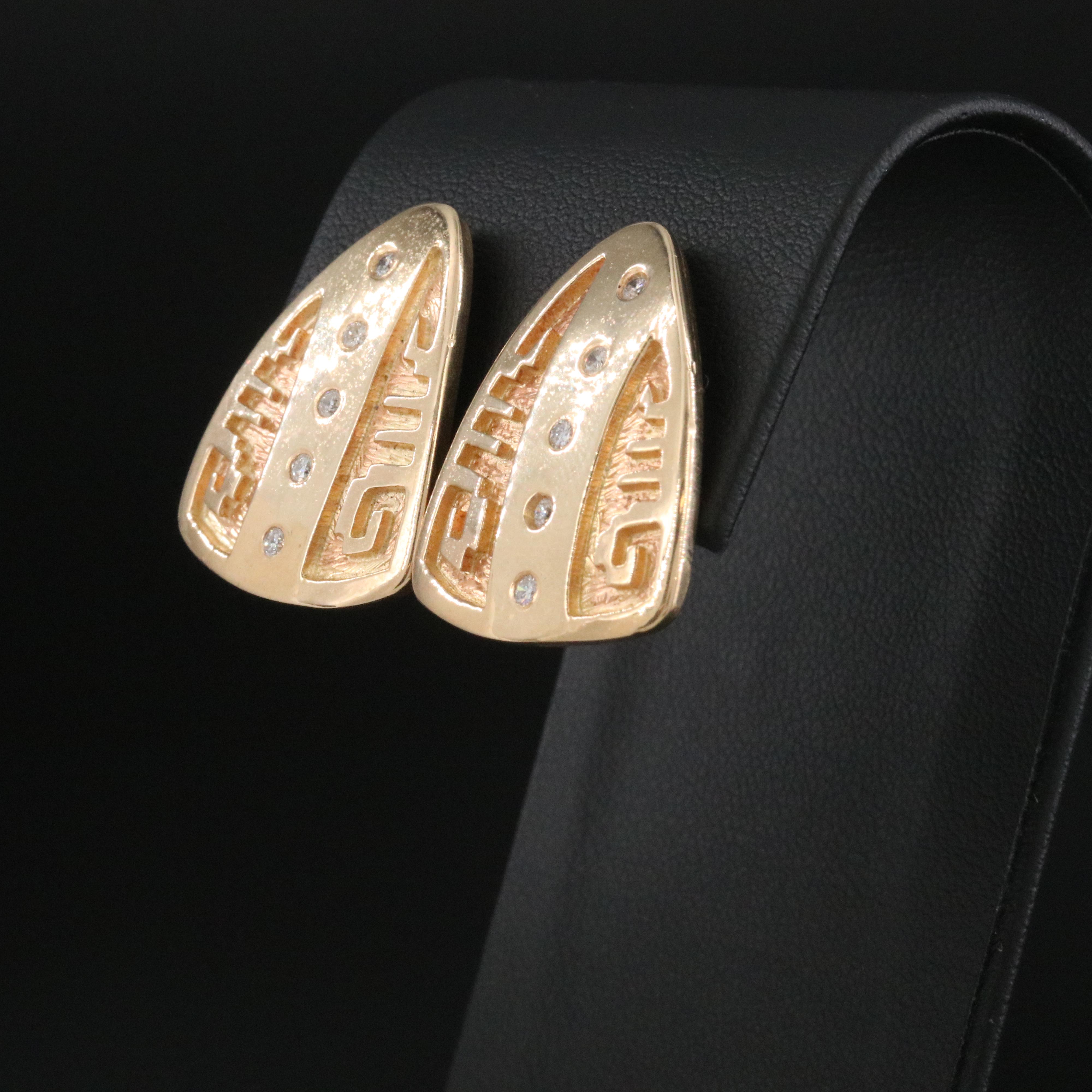 Dina Huntinghorse Wichita/Kiowa 14K 0.25 CTW Diamond Overlay Earrings