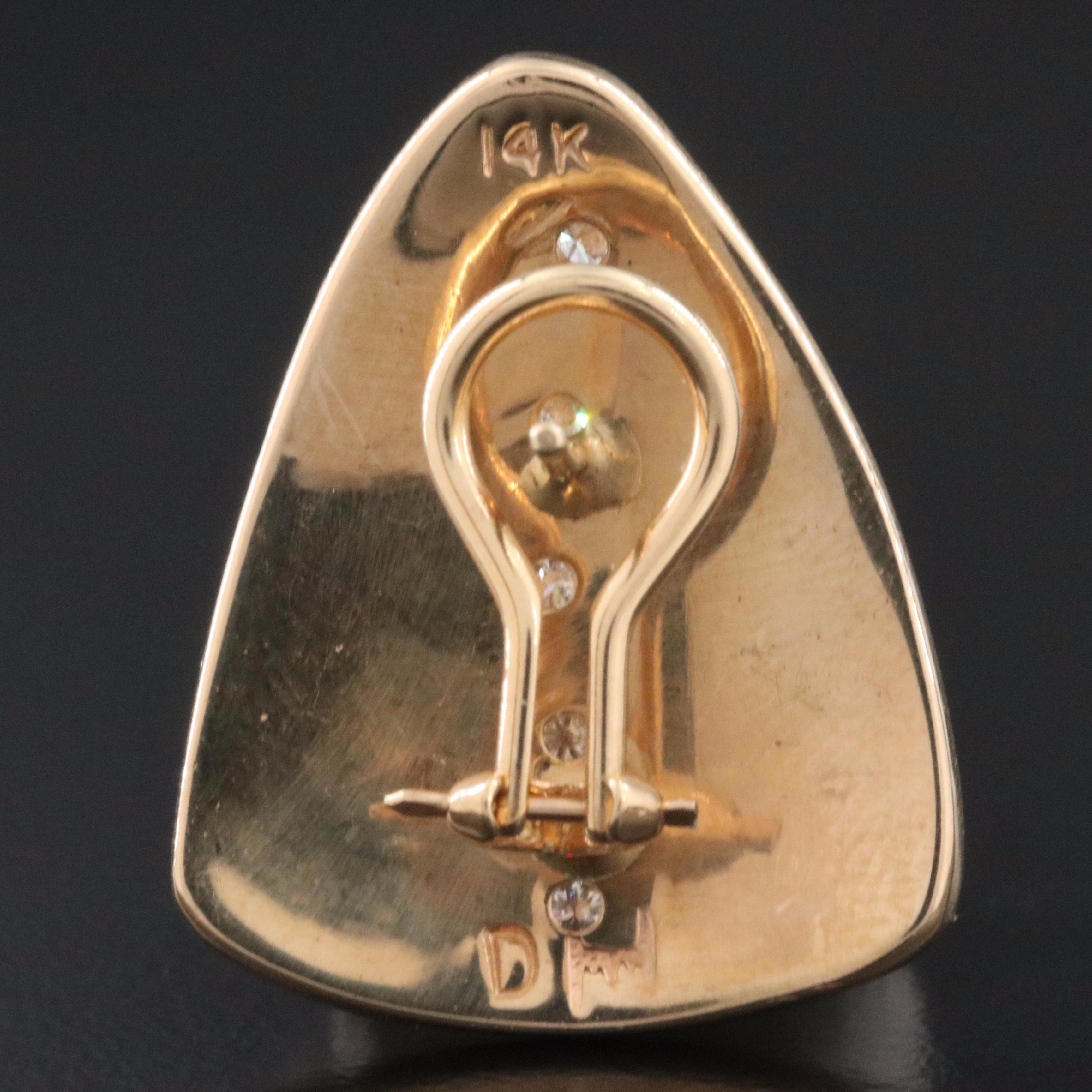 Dina Huntinghorse Wichita/Kiowa 14K 0.25 CTW Diamond Overlay Earrings